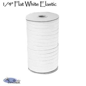 1/4" Flat White Elastic