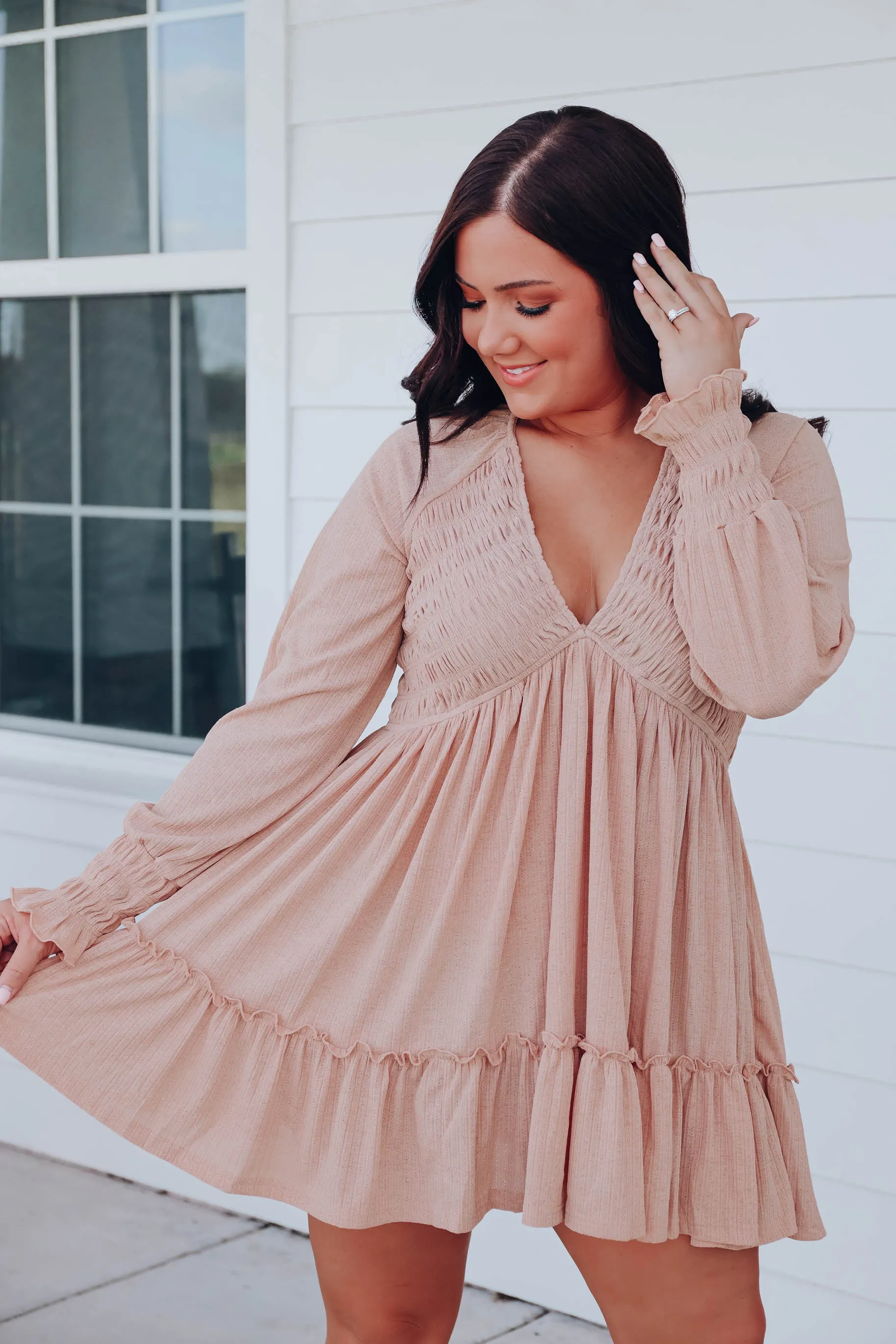 Alyssa Deep V Baby Doll Dress
