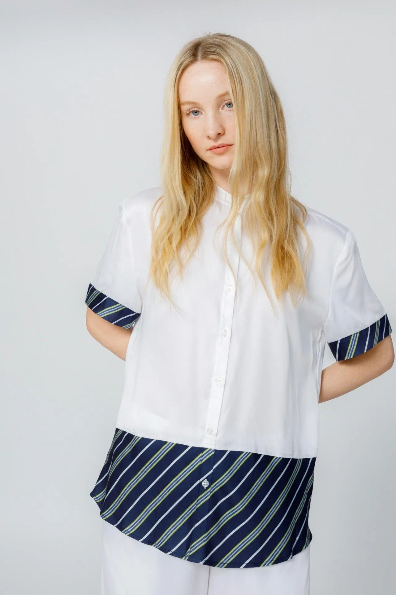 Bamboo Stripe Inset Cropped Pajama Pants