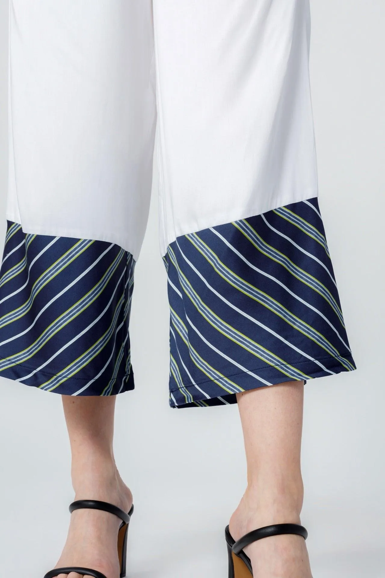 Bamboo Stripe Inset Cropped Pajama Pants
