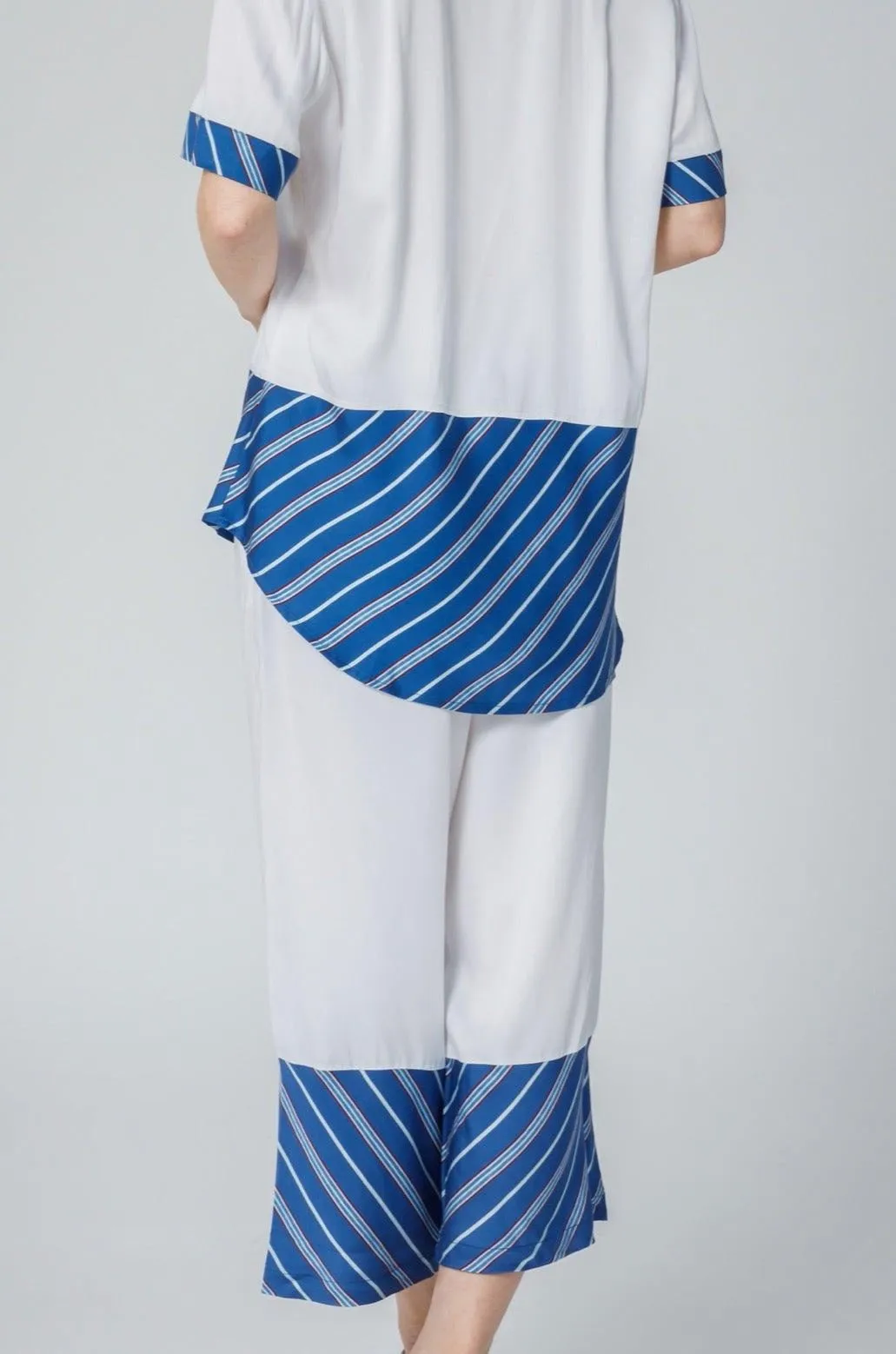 Bamboo Stripe Inset Cropped Pajama Pants