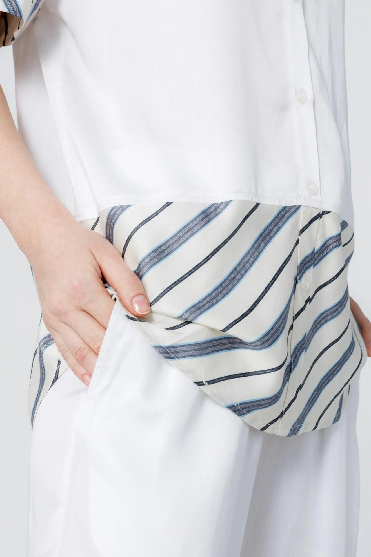Bamboo Stripe Inset Cropped Pajama Pants