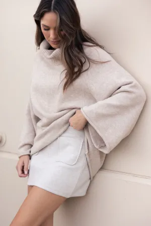 Bindy Cowlneck Knit Sweater - Oatmeal