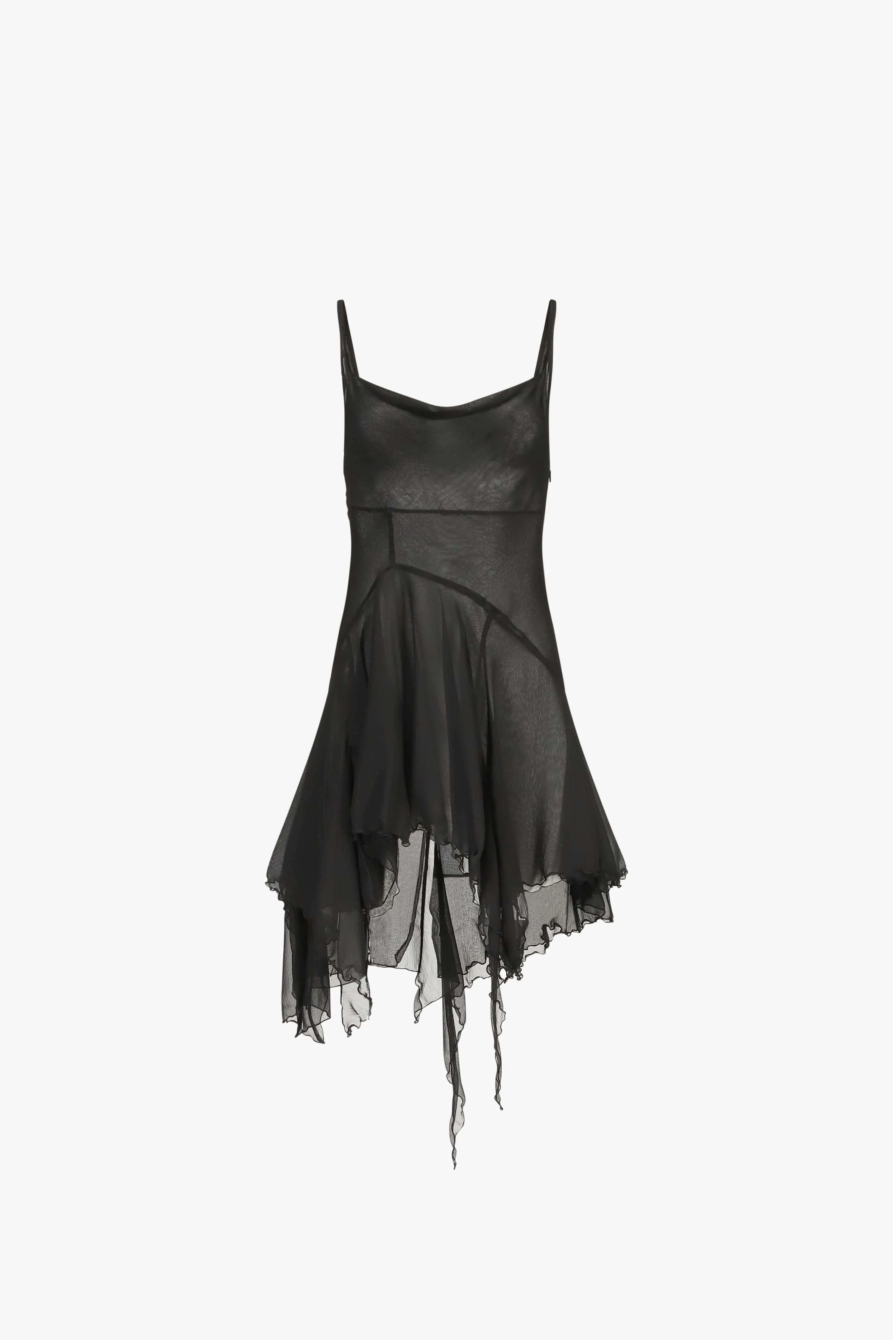 Black Cowl Neck Mini Dress