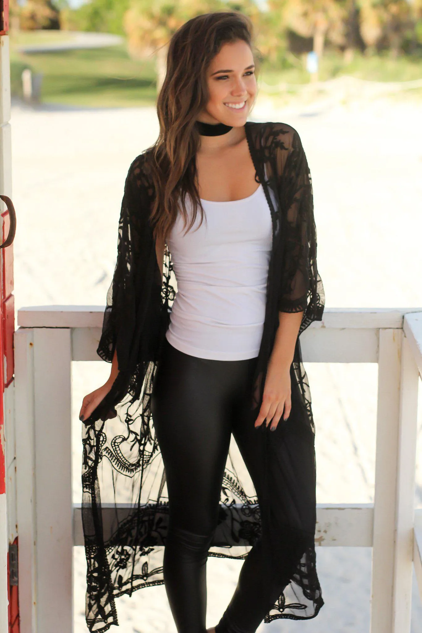 Black Lace Kimono