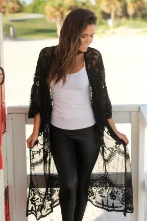 Black Lace Kimono