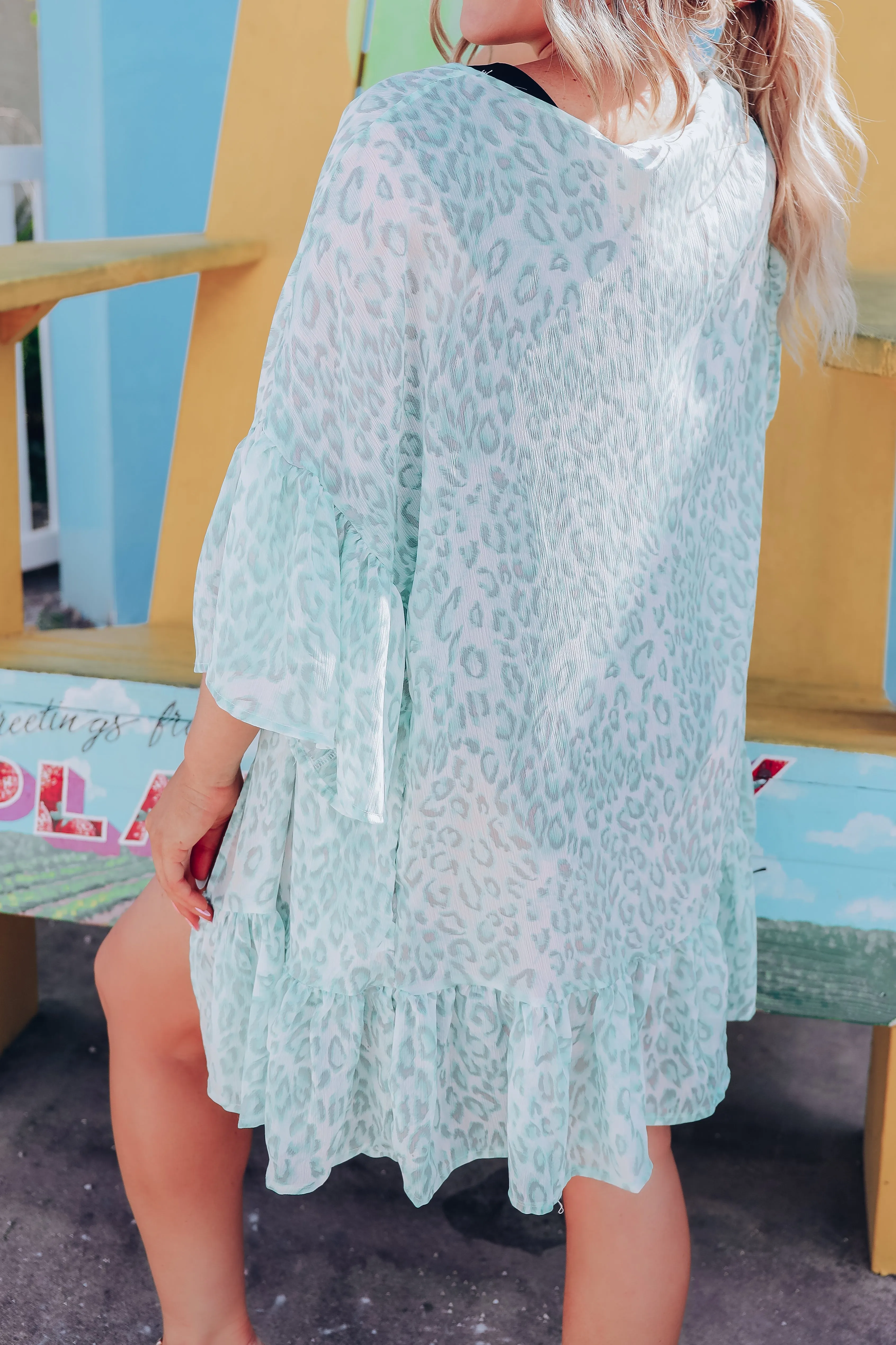 Blue Crush Leopard Kimono- Final Sale