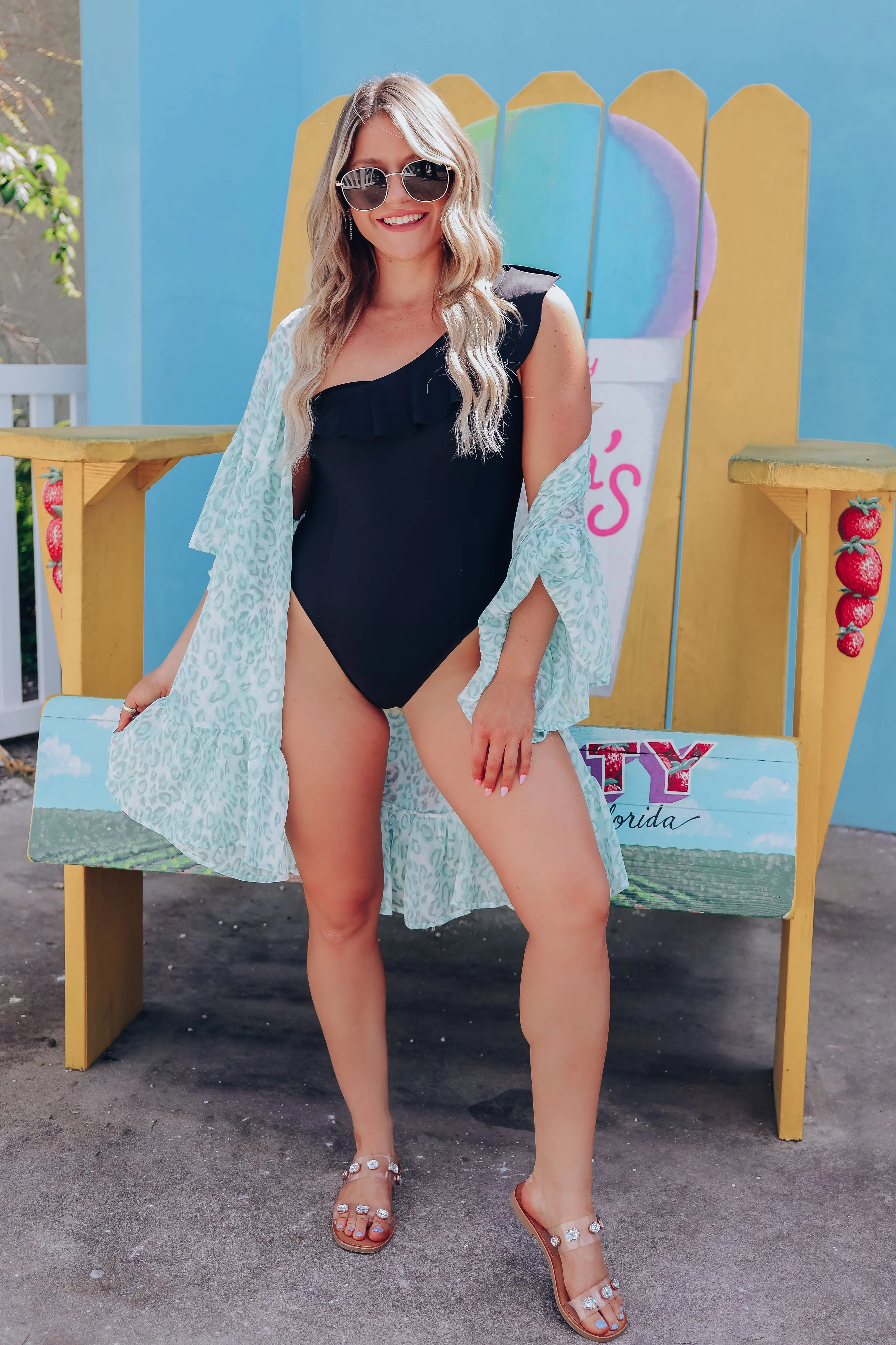 Blue Crush Leopard Kimono- Final Sale
