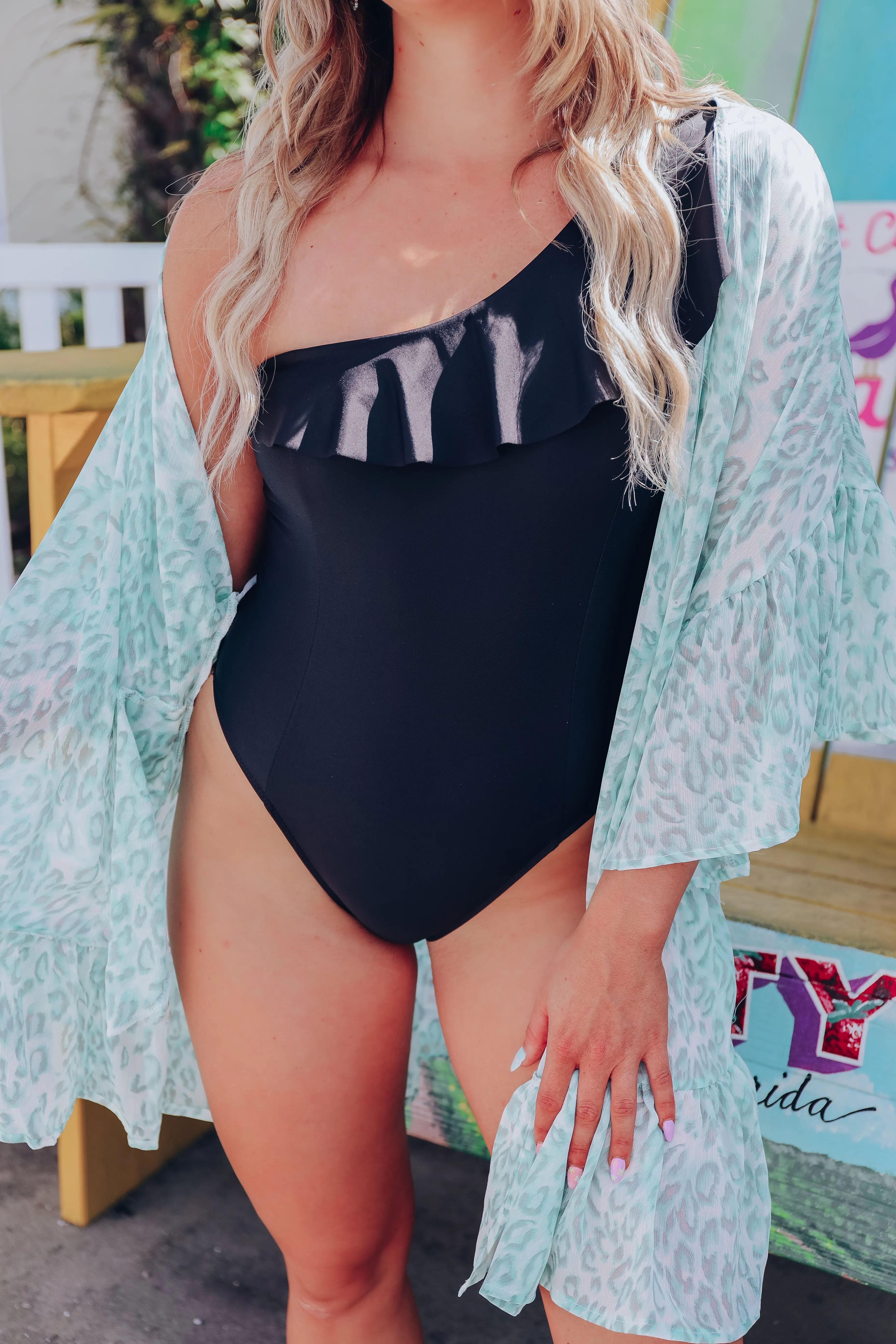 Blue Crush Leopard Kimono- Final Sale