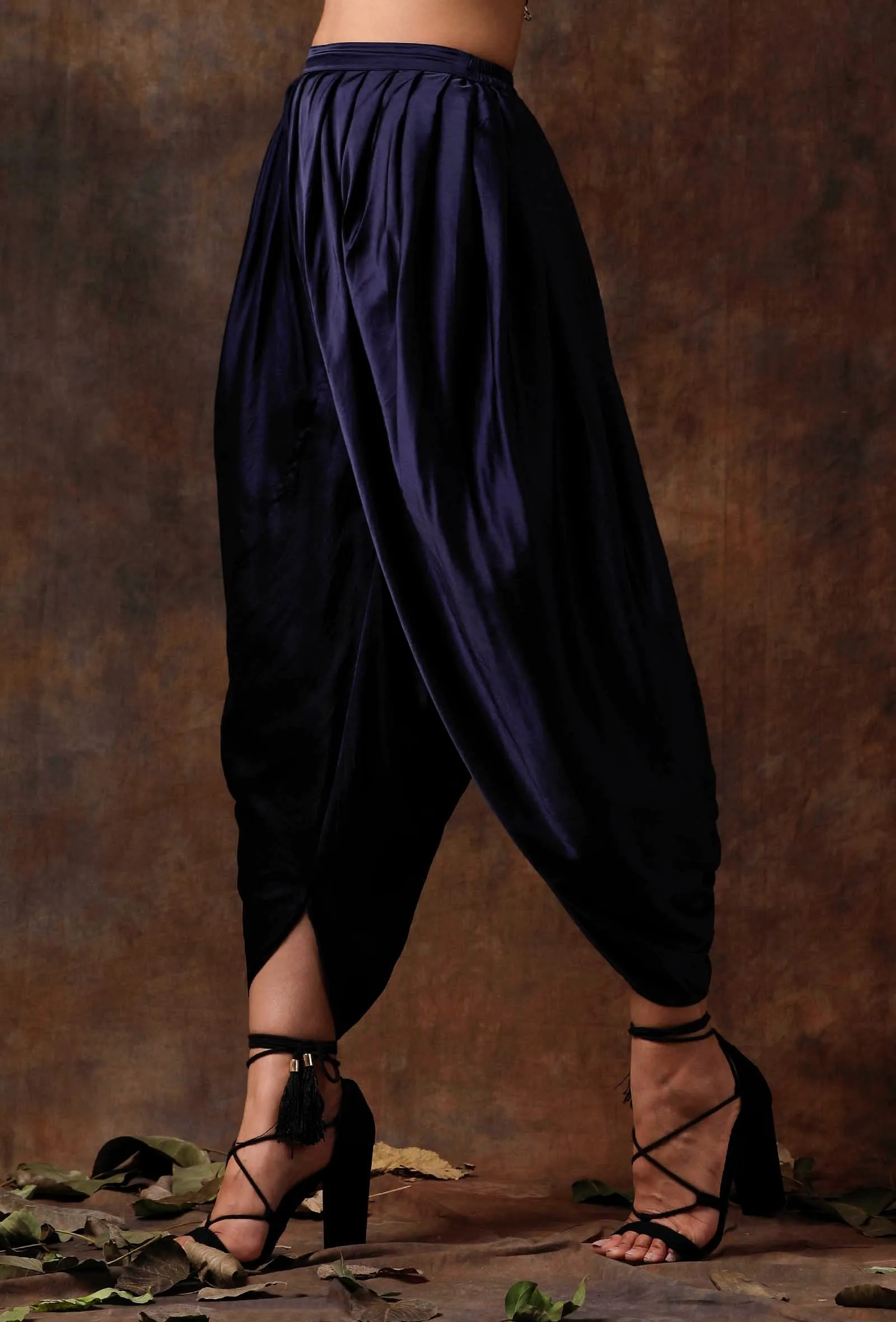 Blue Satin Dhoti