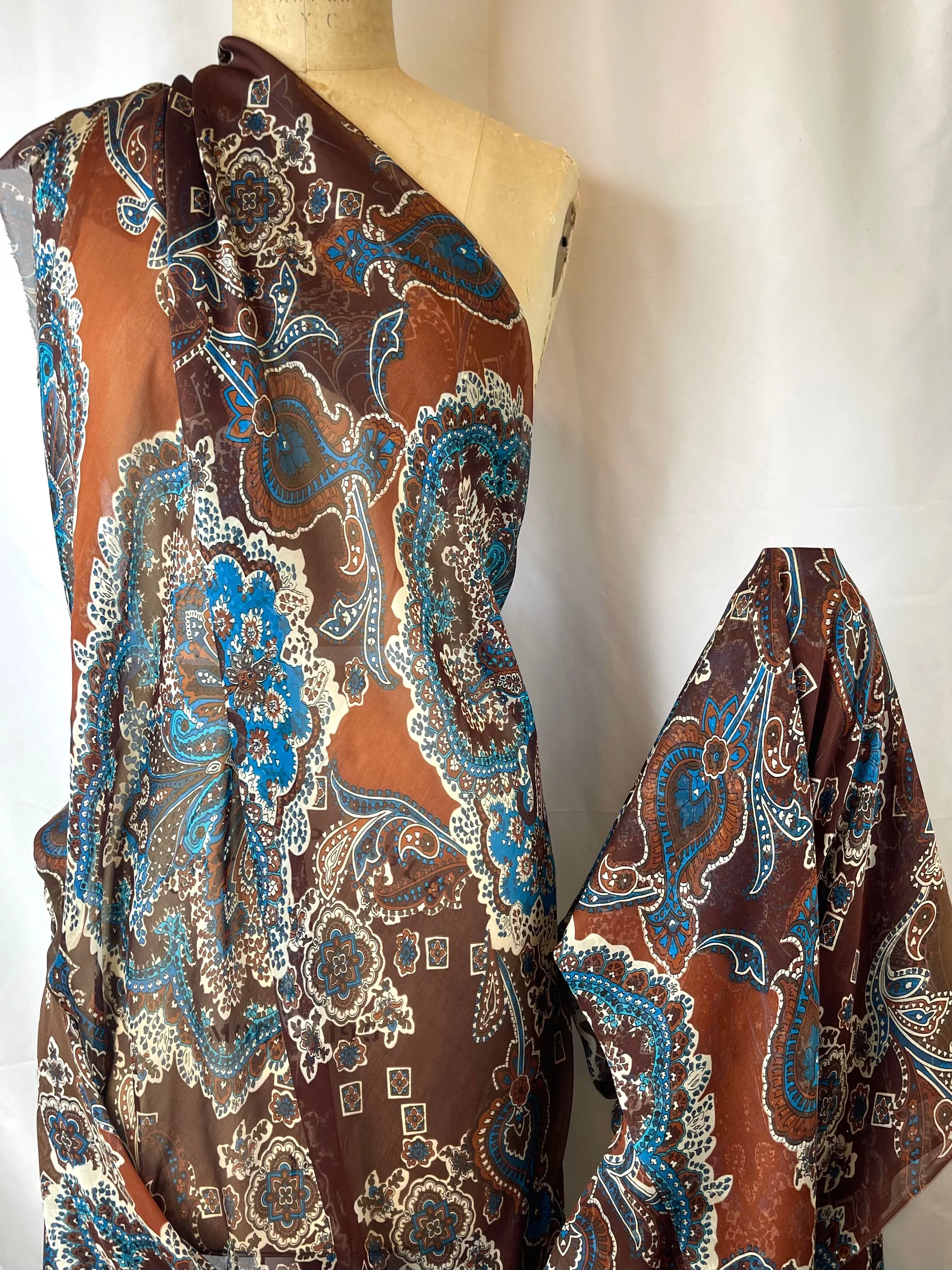 Chocolate Boheme Silk Chiffon