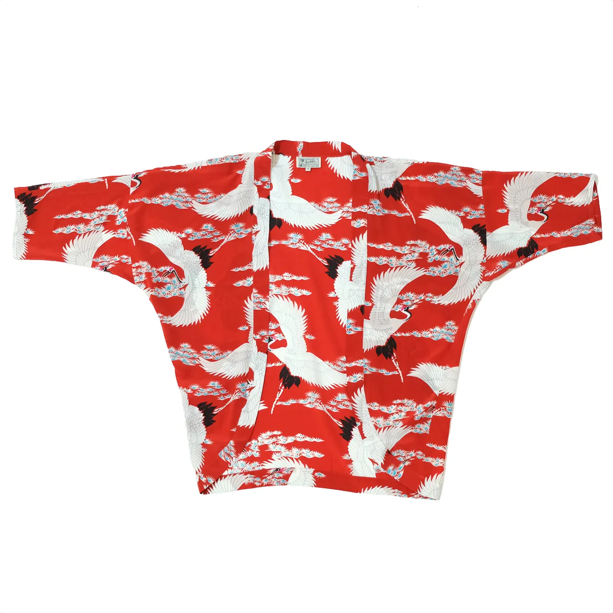Crane (Kimono Cover-Up) - Red