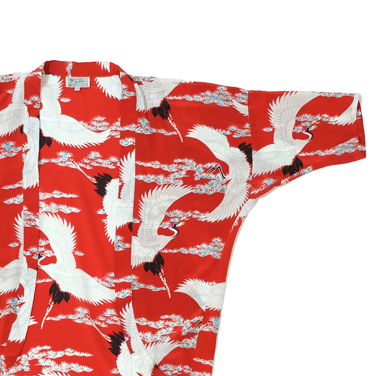 Crane (Kimono Cover-Up) - Red