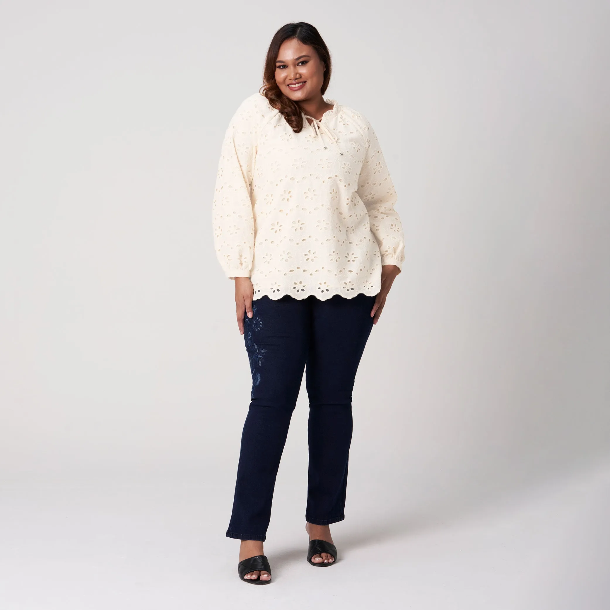 Embroidered Peasant Top