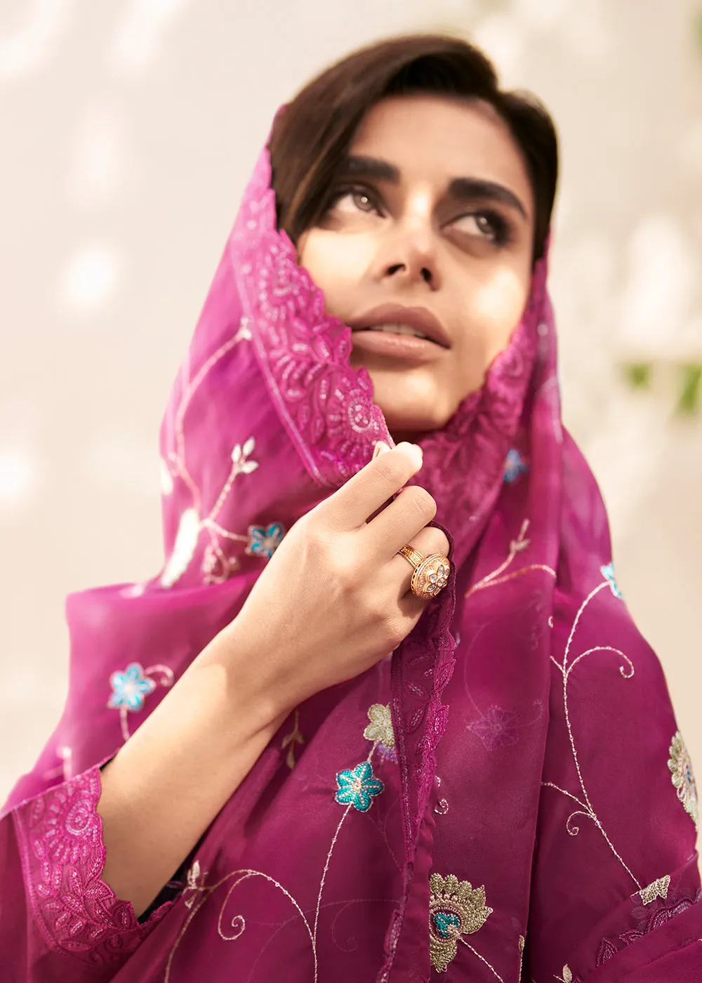 Embroidered Pink Dola Silk Festive Style Salwar Suit