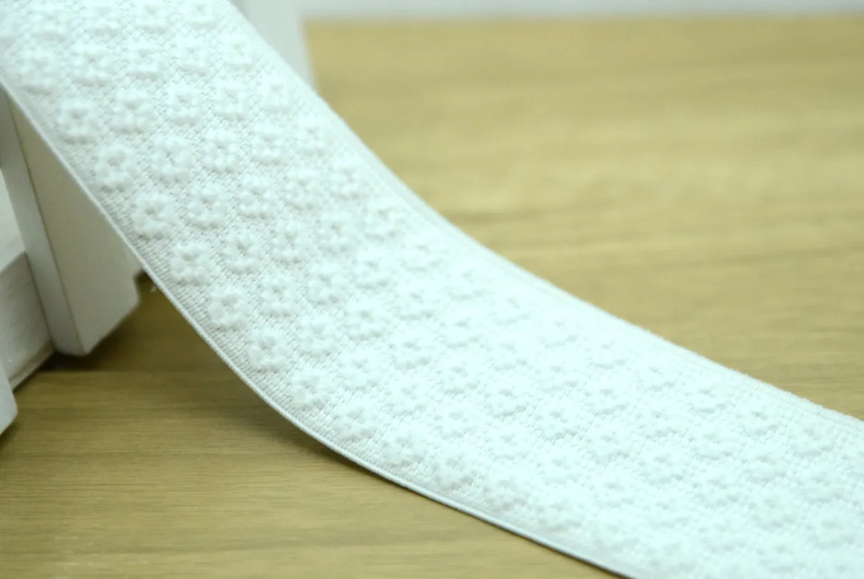 Embroidery Jacquard White Elastic, Waistband Elastic ,Sewing Elastic, 2 inch 50mm WIde Elastic