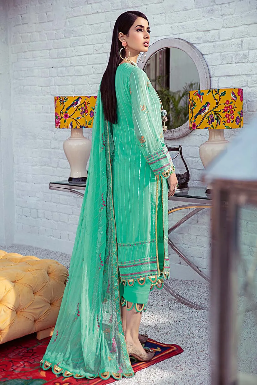 Gul Ahmed Summer Premium Lawn 2021 · 3PC Unstitched Chiffon Embroidered Suit LE-30