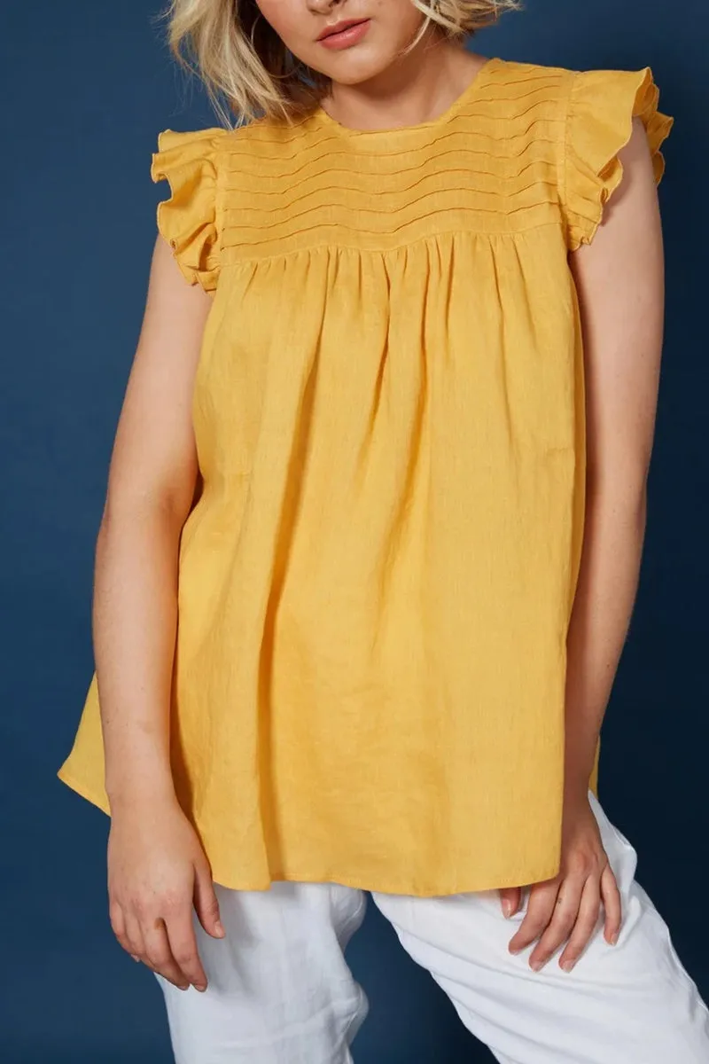 Isle Of Mine - Antillia Peasant Top - Marigold
