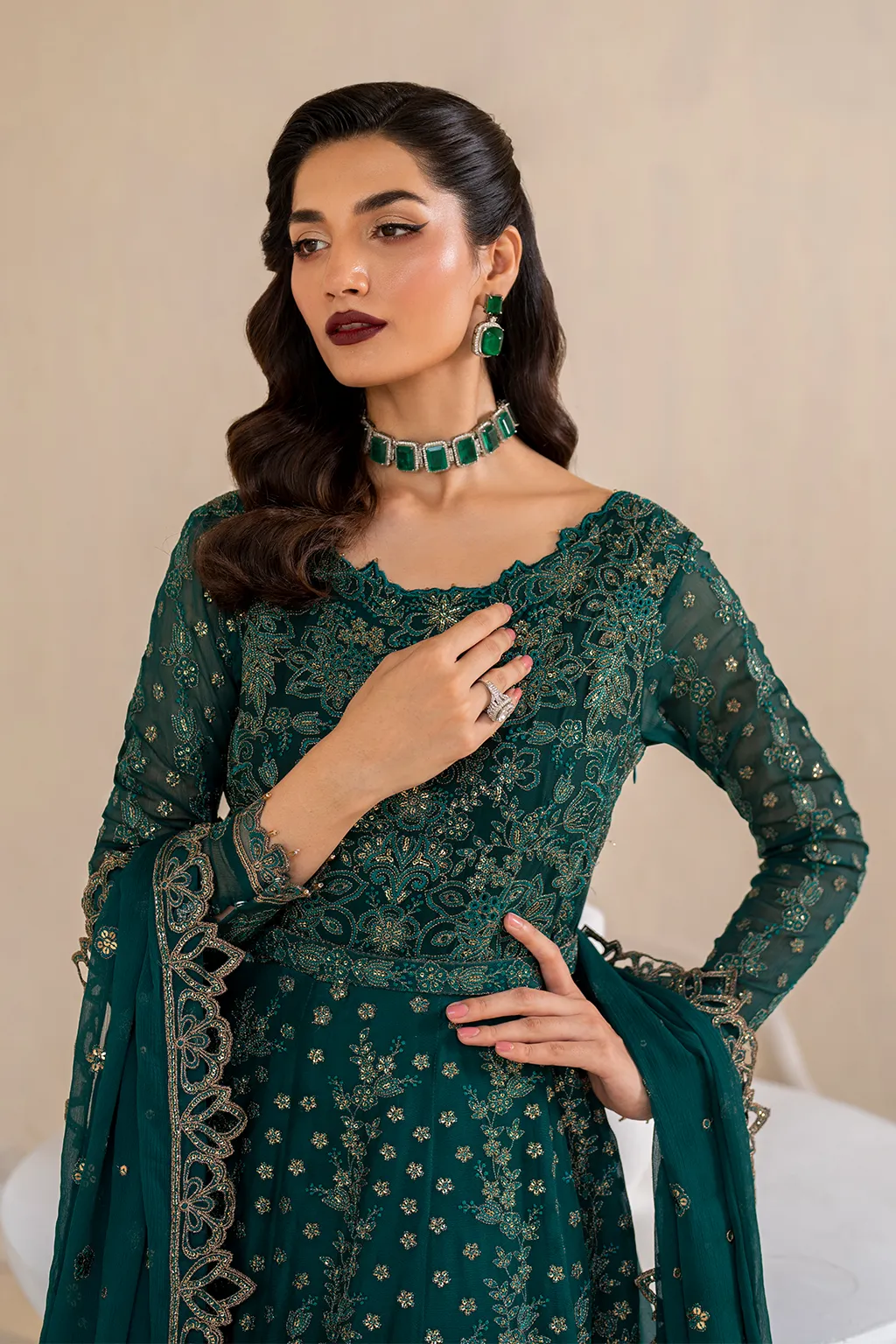 IZNiK Chinon Luxury Formals – CC-47 Embroidered Chiffon
