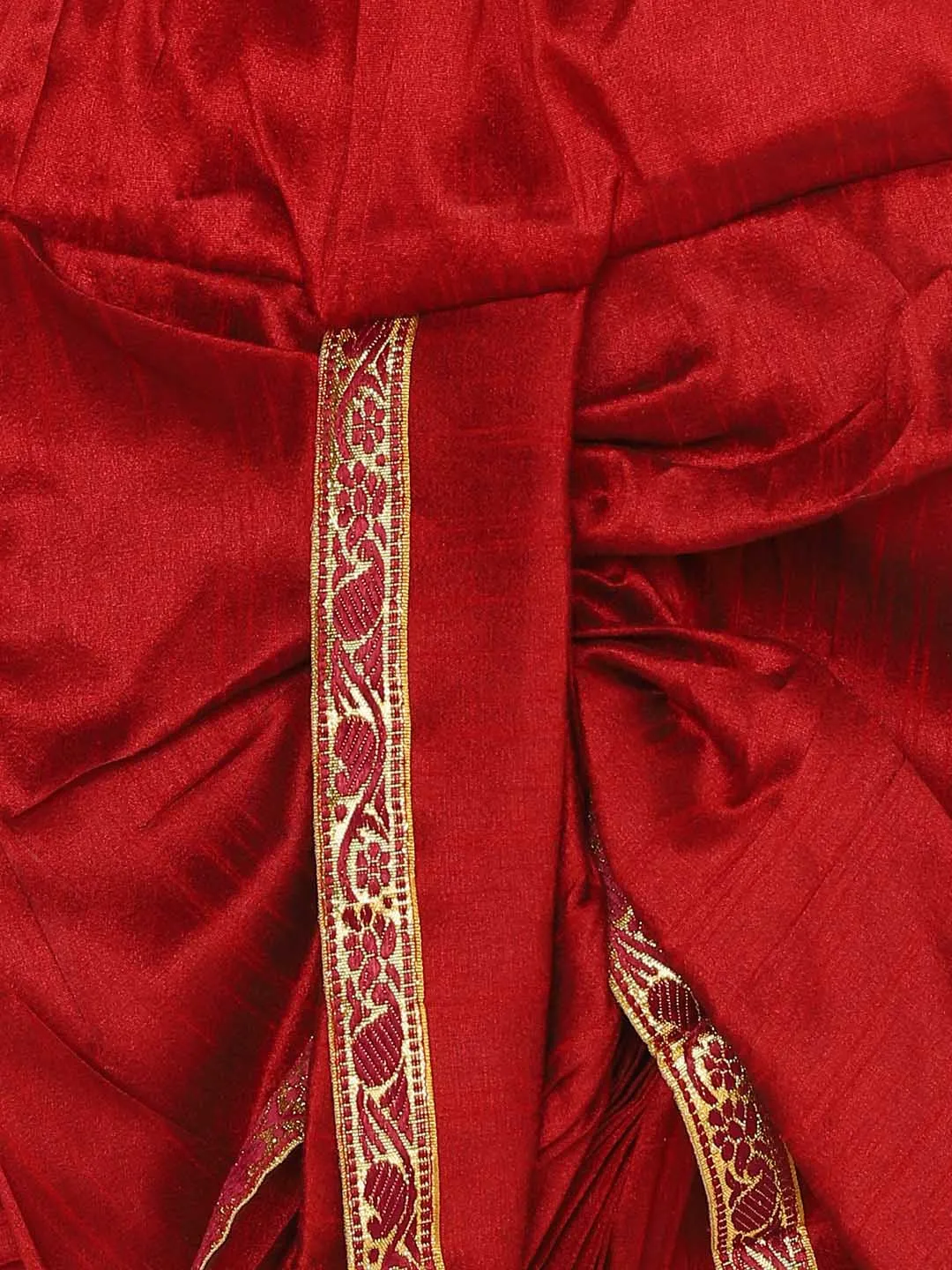 Jashvi Boy's Gold And Maroon Angrakha Kurta and Dhoti Set