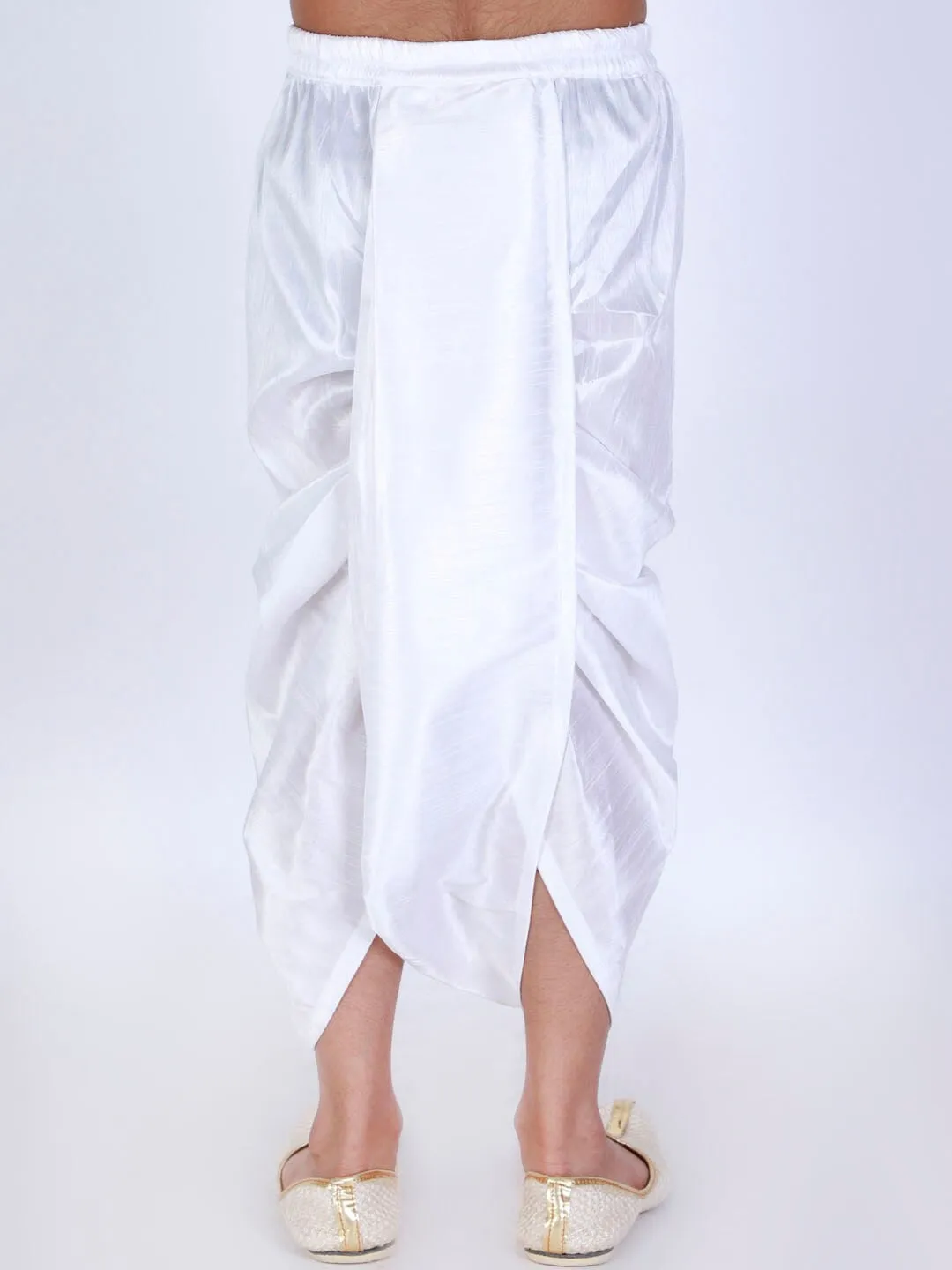 Jashvi Boys White Solid Dhoti Pants