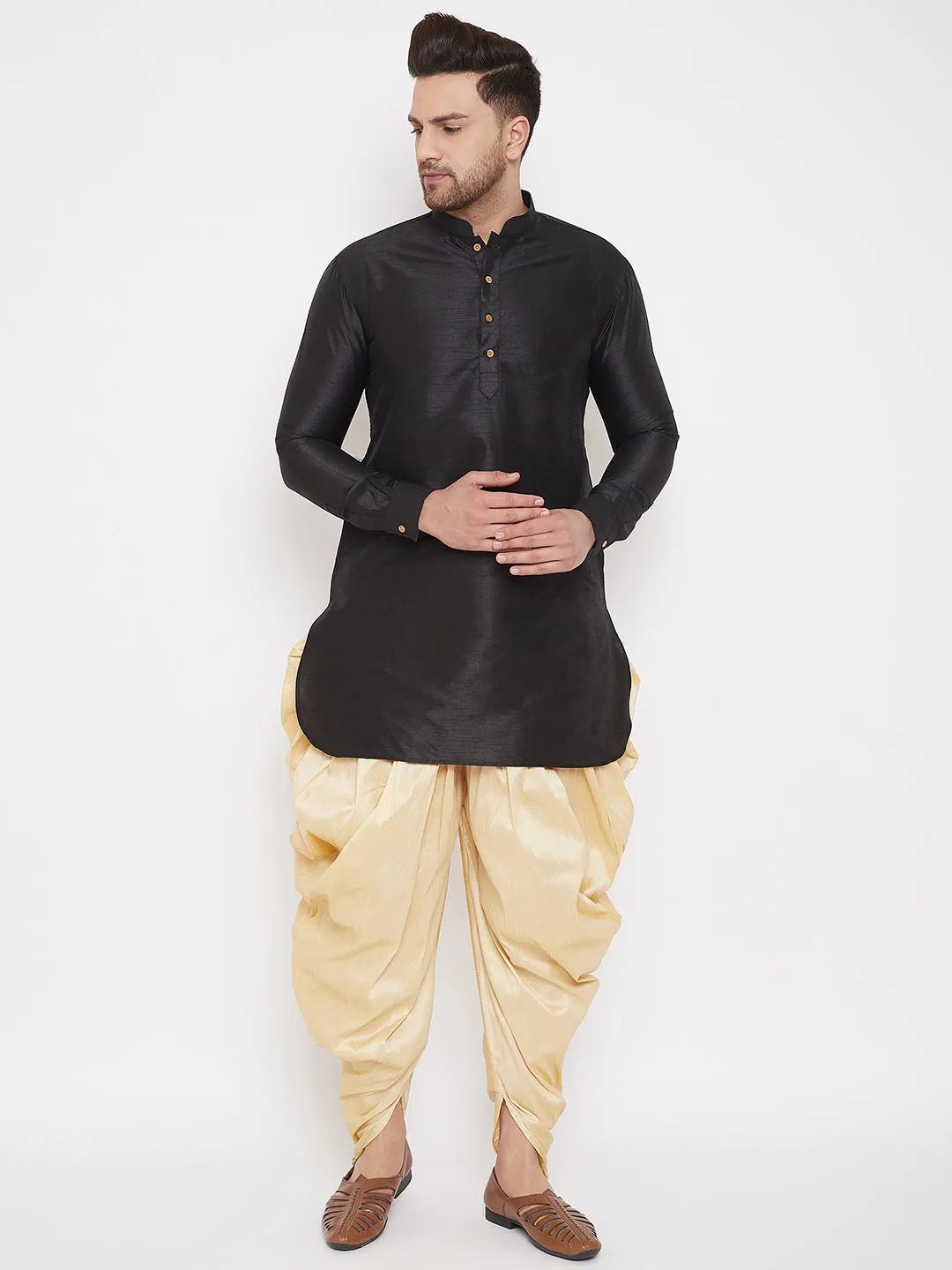 Jashvi Men's Gold Dhoti Pants
