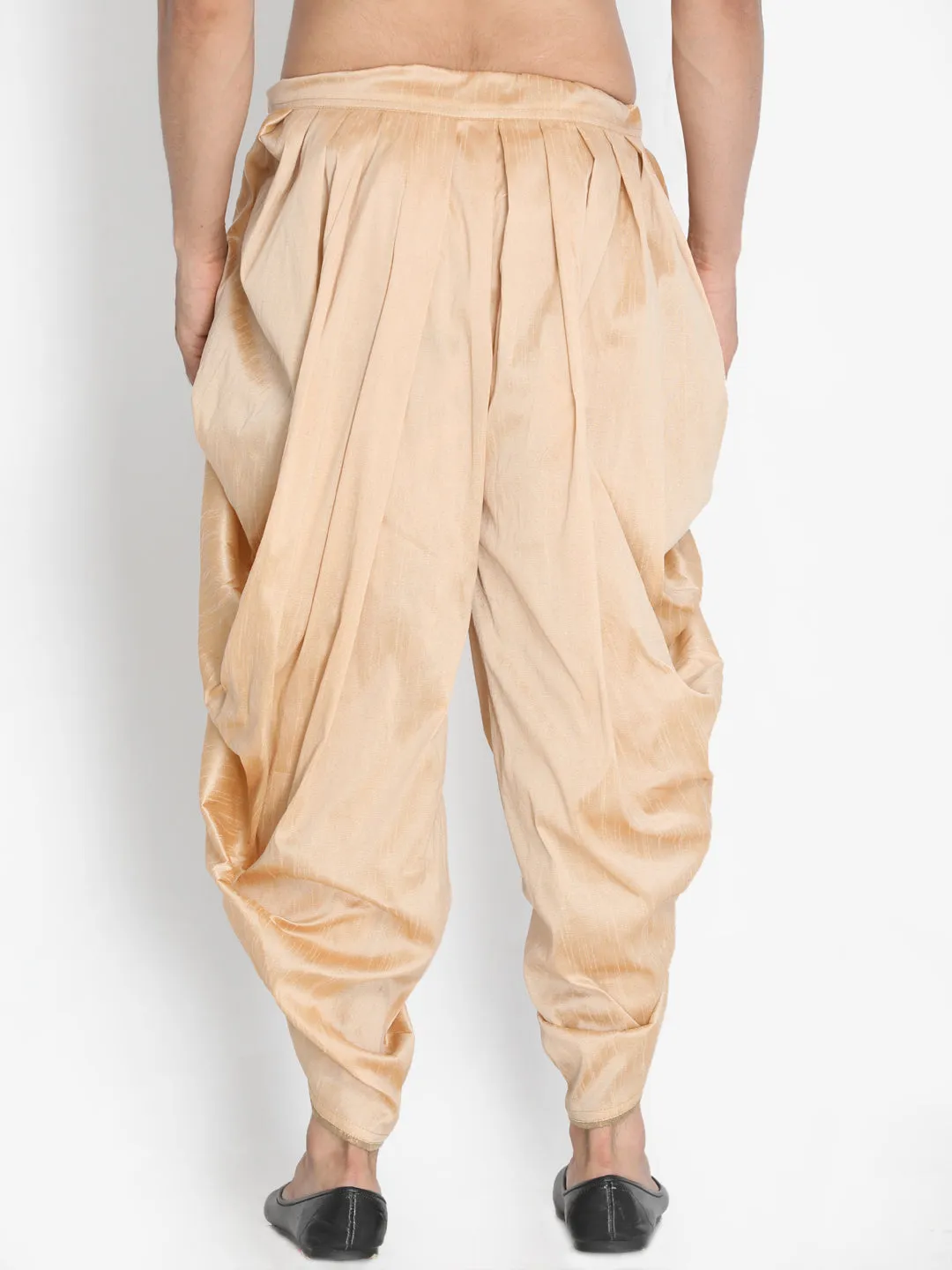 Jashvi Men's Rose Gold Silk Blend Dhoti Pant