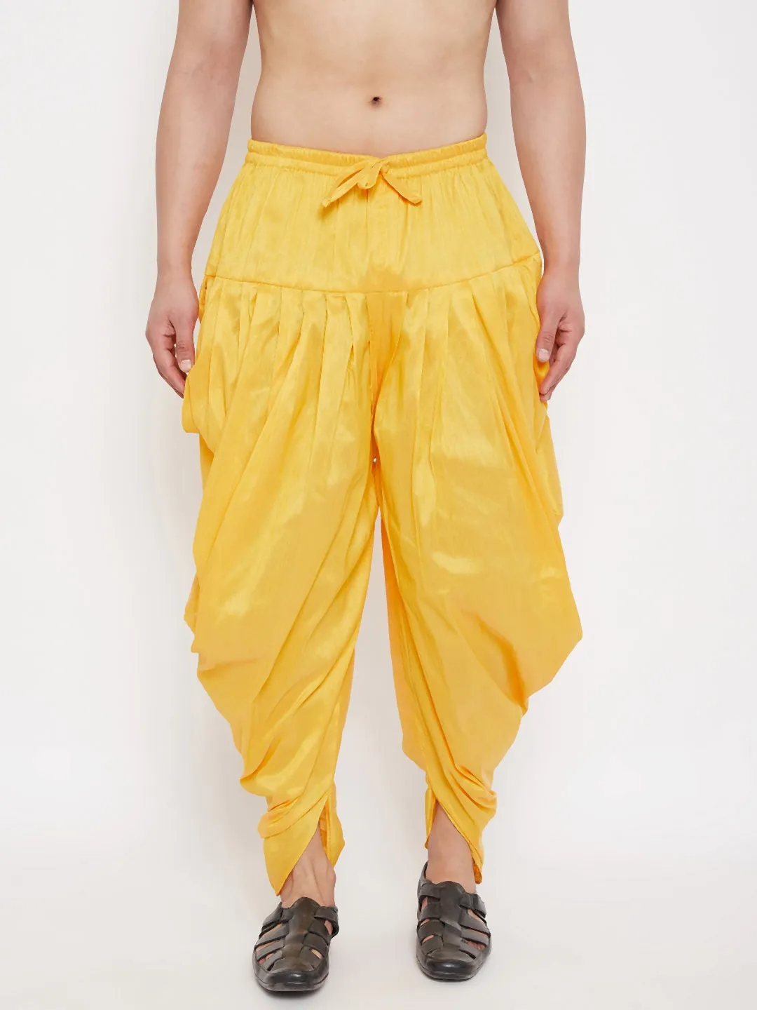 Jashvi Men's Yellow Dhoti Pants