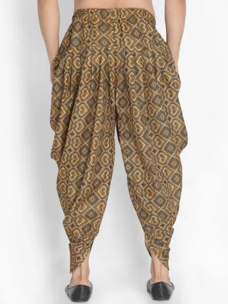 Jashvi Men's Yellow Silk Blend Dhoti