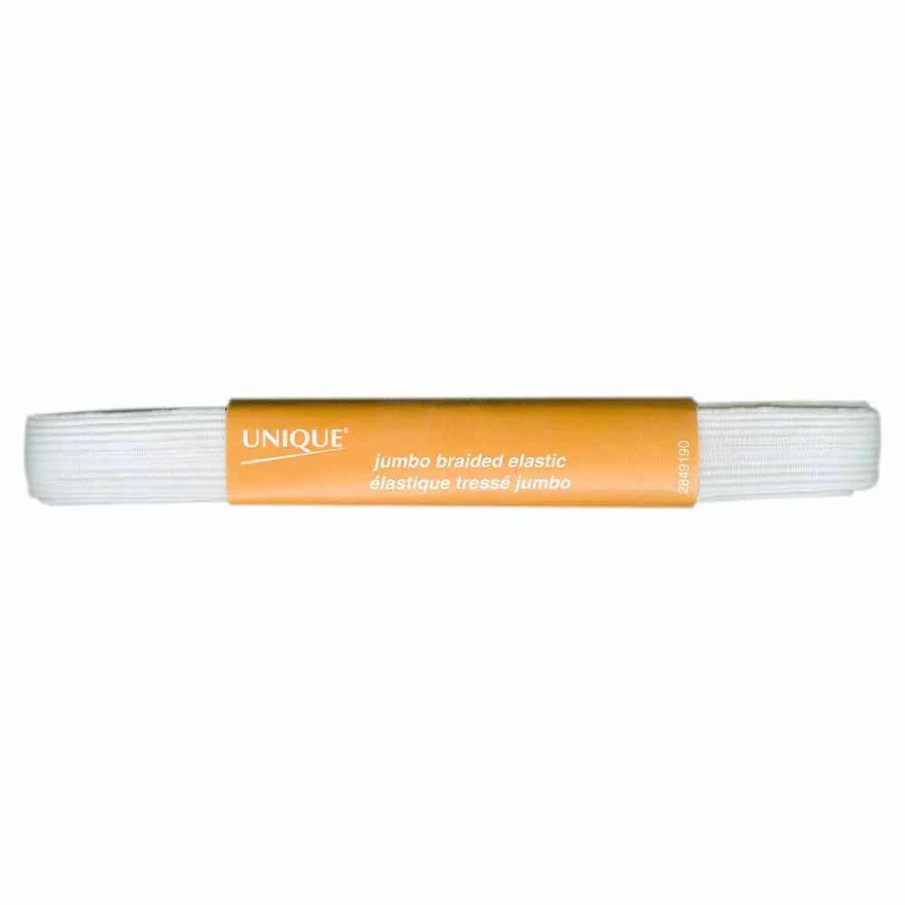 Jumbo Braided Elastic 19mm x 2.3m - White