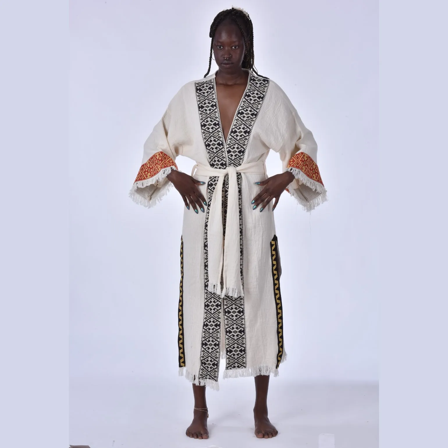 Kaftan Kimono With Kilim Fabric Borders