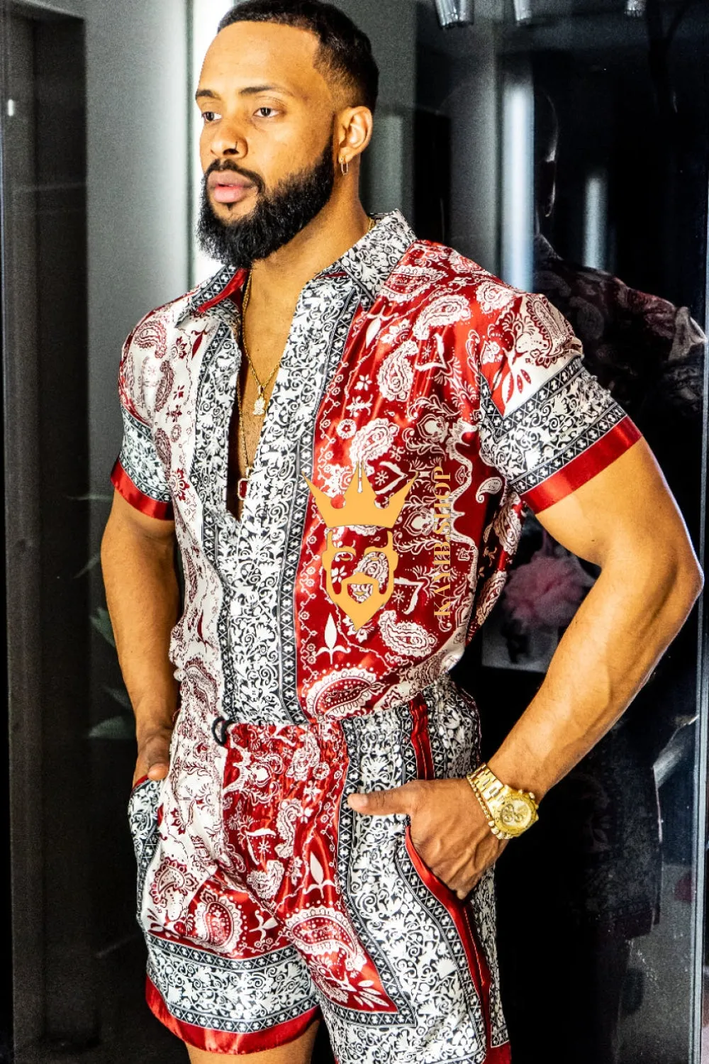 Kayib Designer Matching Sets - Elevate Your Style with Barocco Print and Mulberry Silk - Experience Luxury Comfort