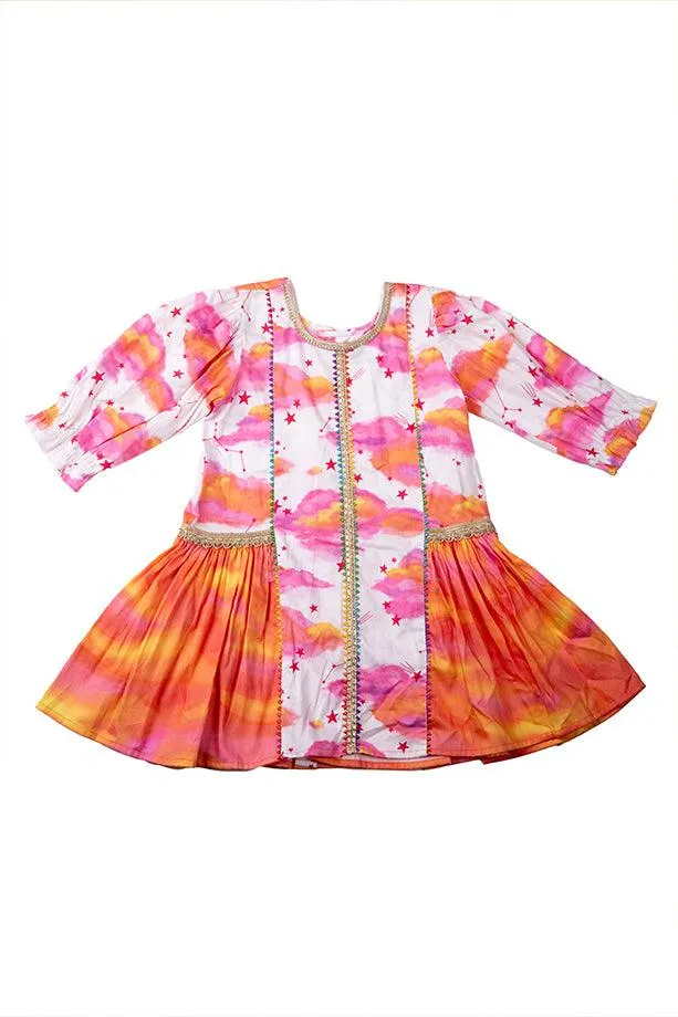 Live In Sunshine Off-White Kurta and Dhoti Pants Set for Girls
