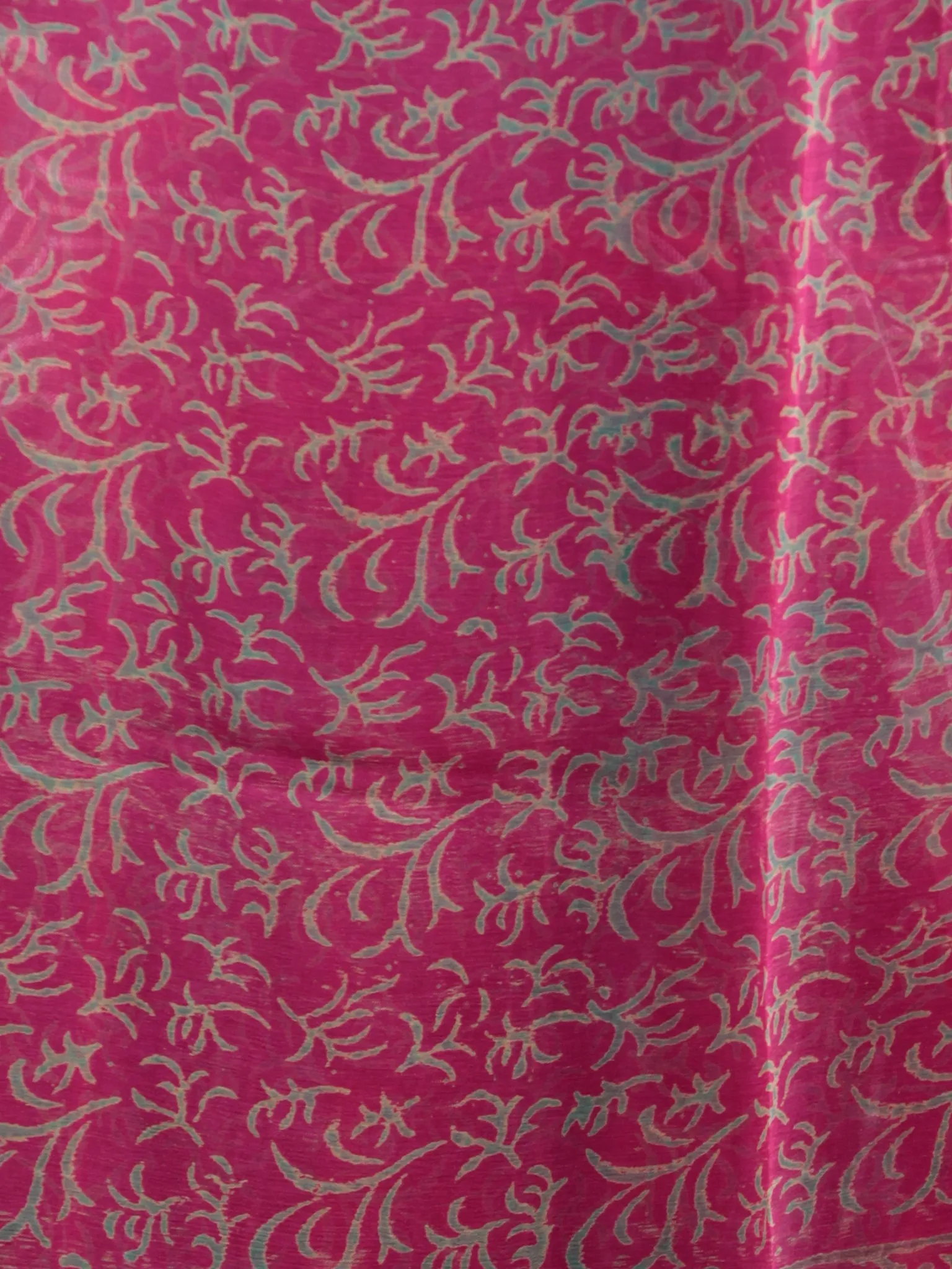 Maroon Green Yellow Hand Block Printed Chiffon Saree with Zari Border - S031702743