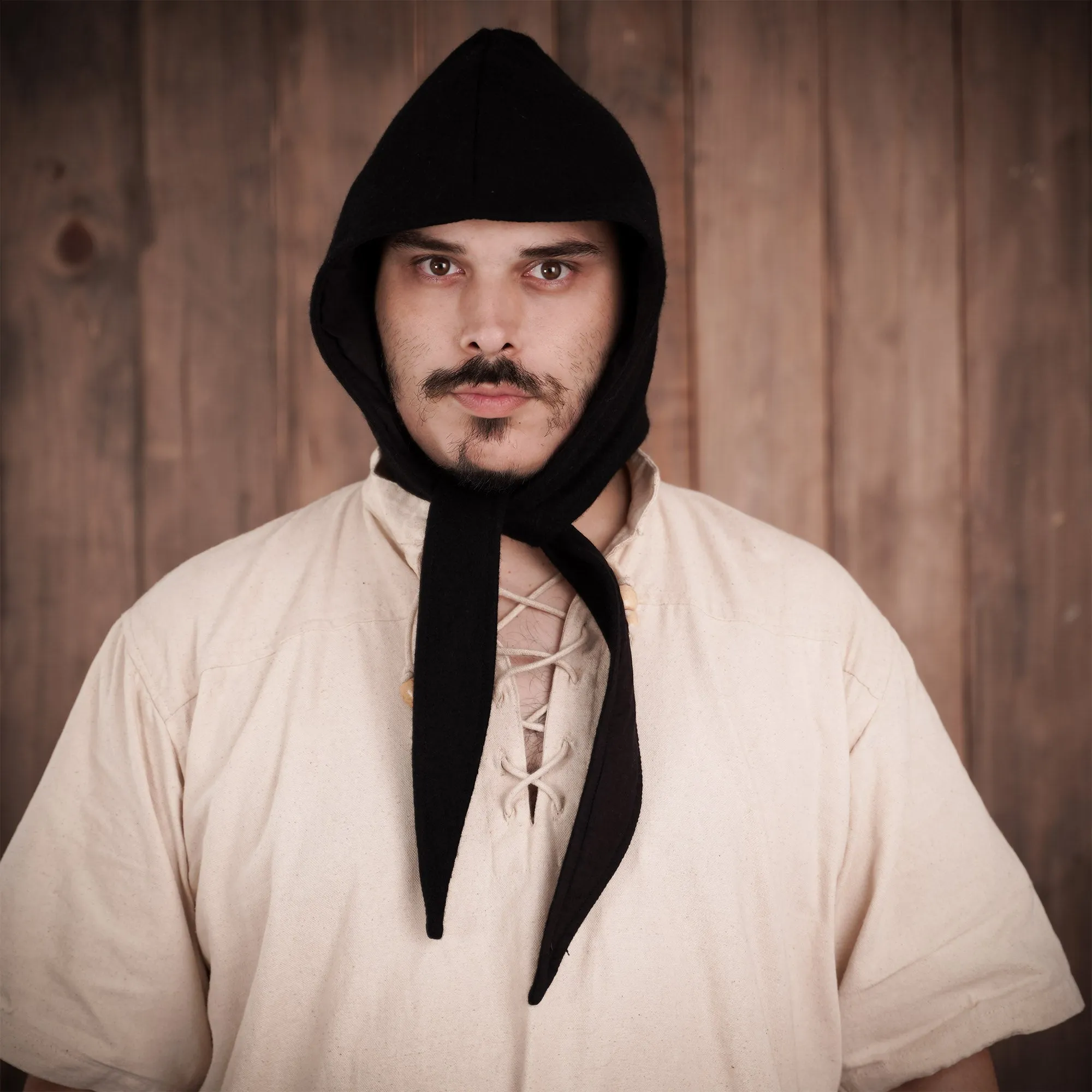 Medieval Peasant’s Cap - Black Wool