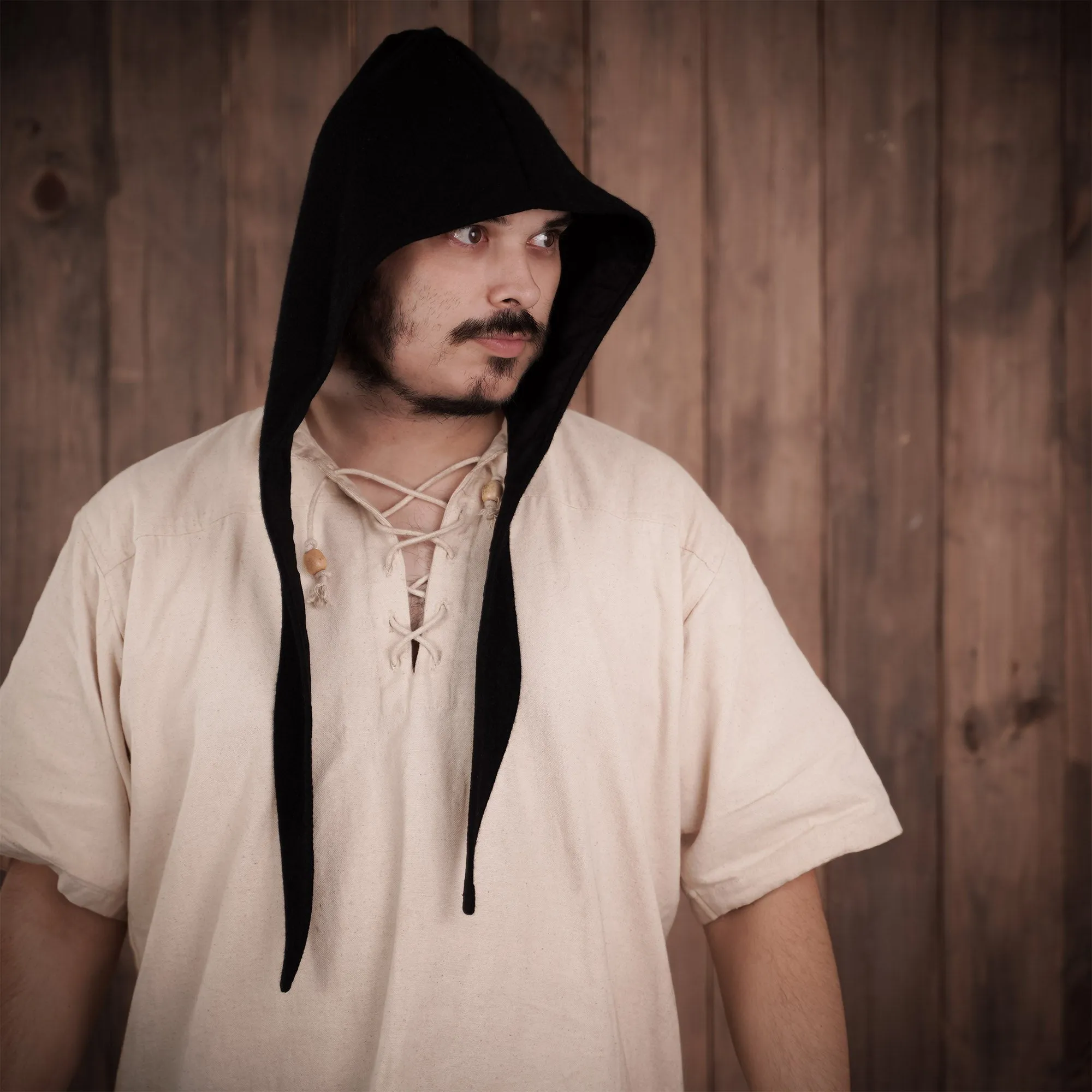 Medieval Peasant’s Cap - Black Wool