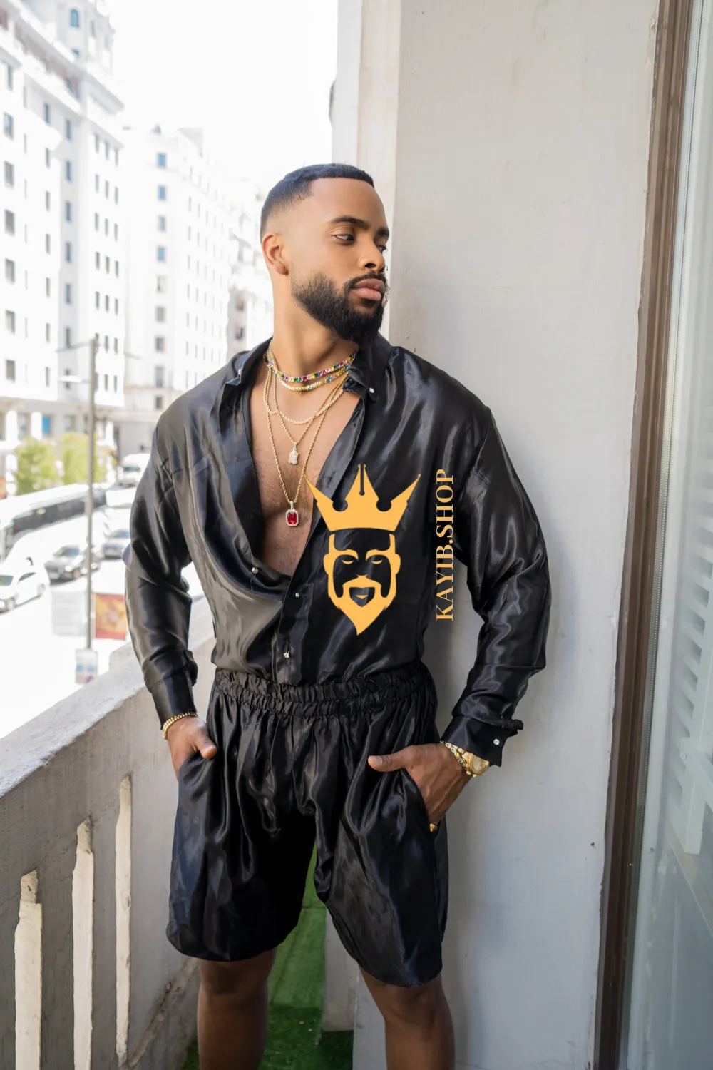 Men's Apparel Silk Shirt Set - Elevate Your Style with Pure Luxury - Hand-Sewn for Impeccable Quality