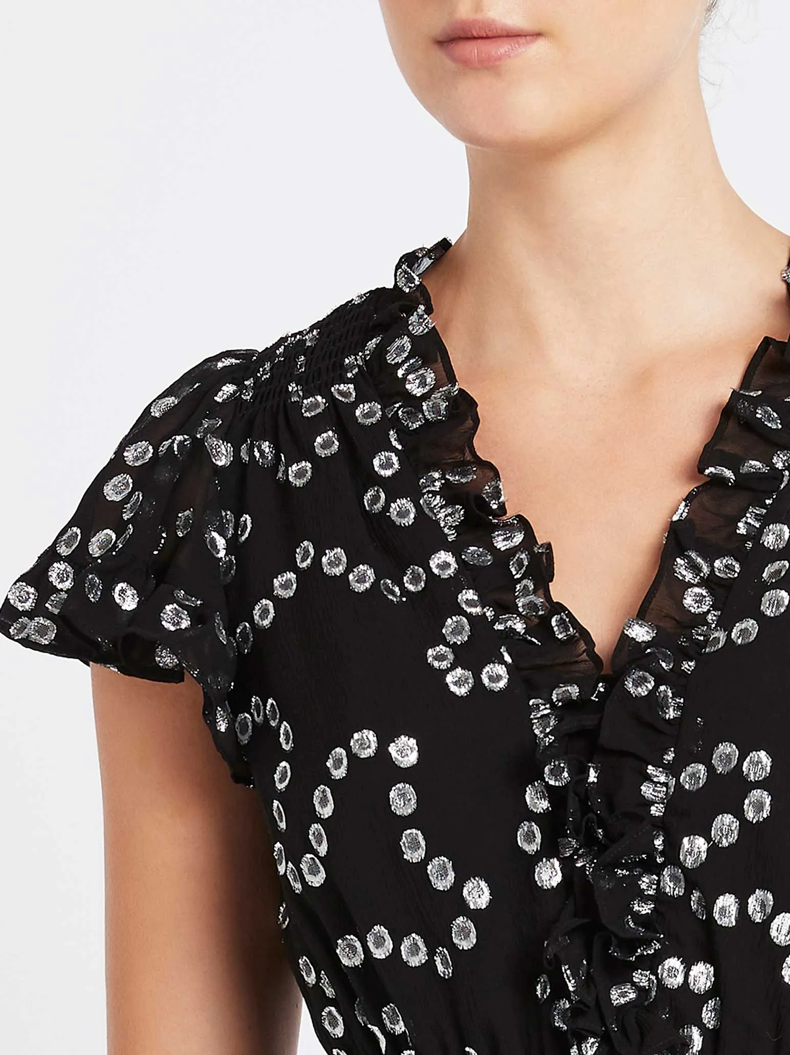 Nuage Metallic Chiffon Top