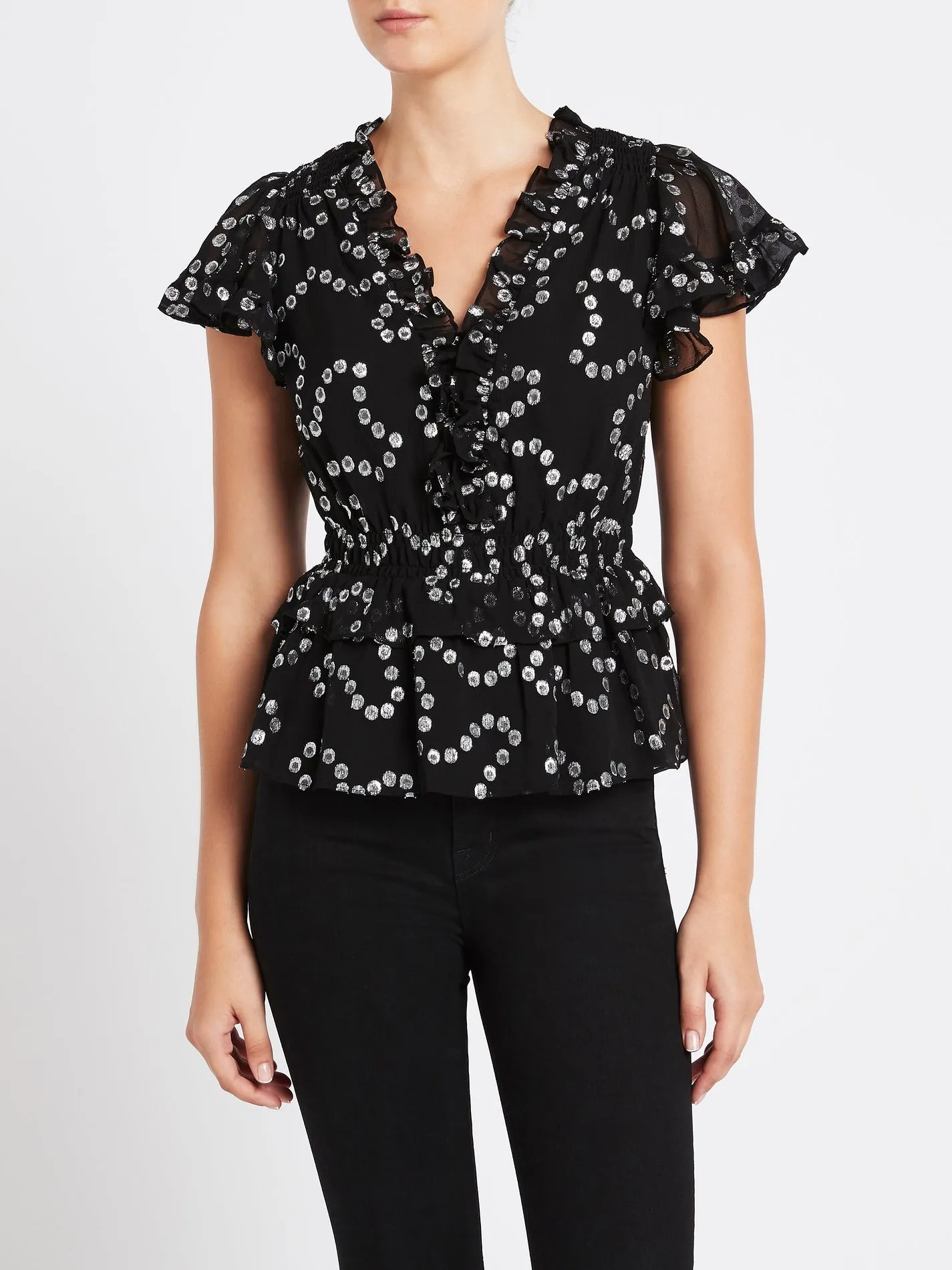 Nuage Metallic Chiffon Top