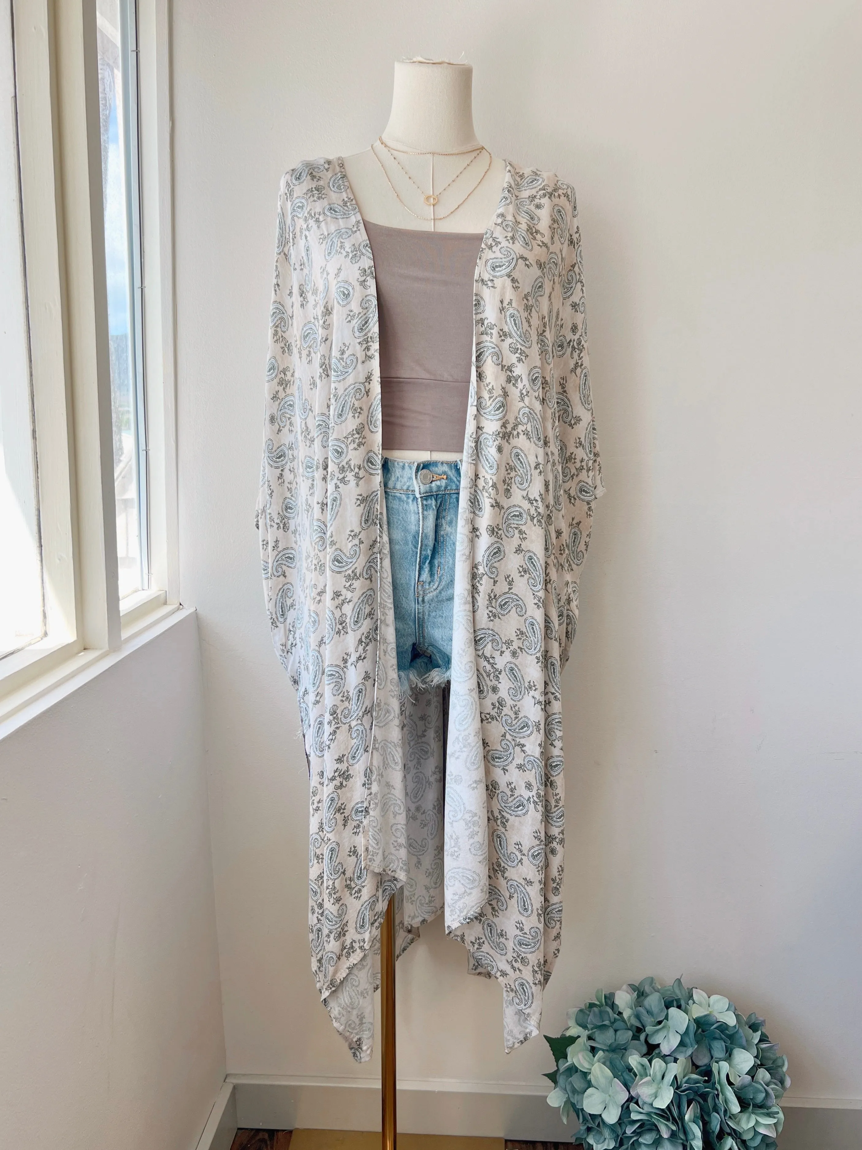 Paisley Longline Kimono (FINAL SALE)