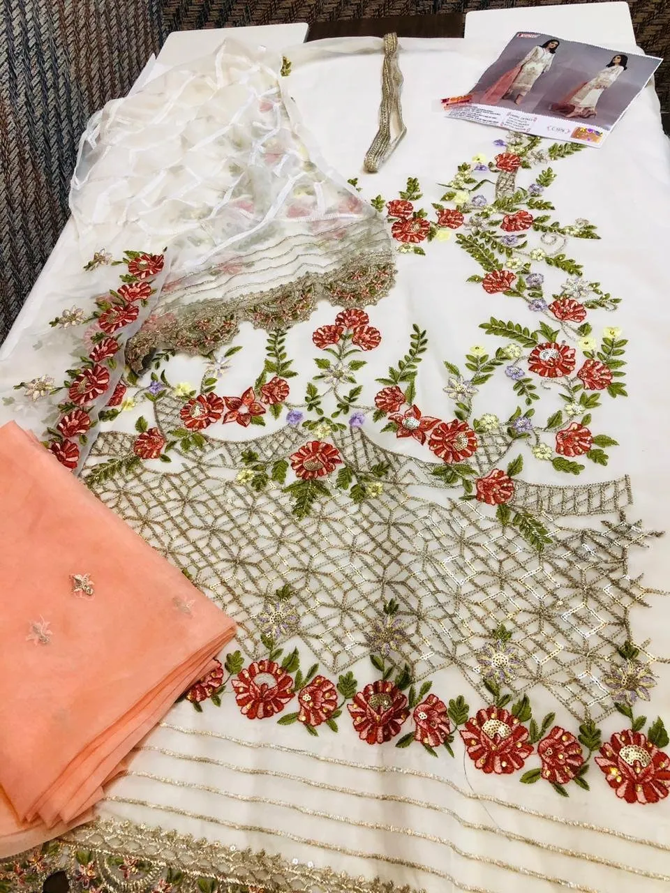 Pakistani Embroidery salwar kameez Dress Material