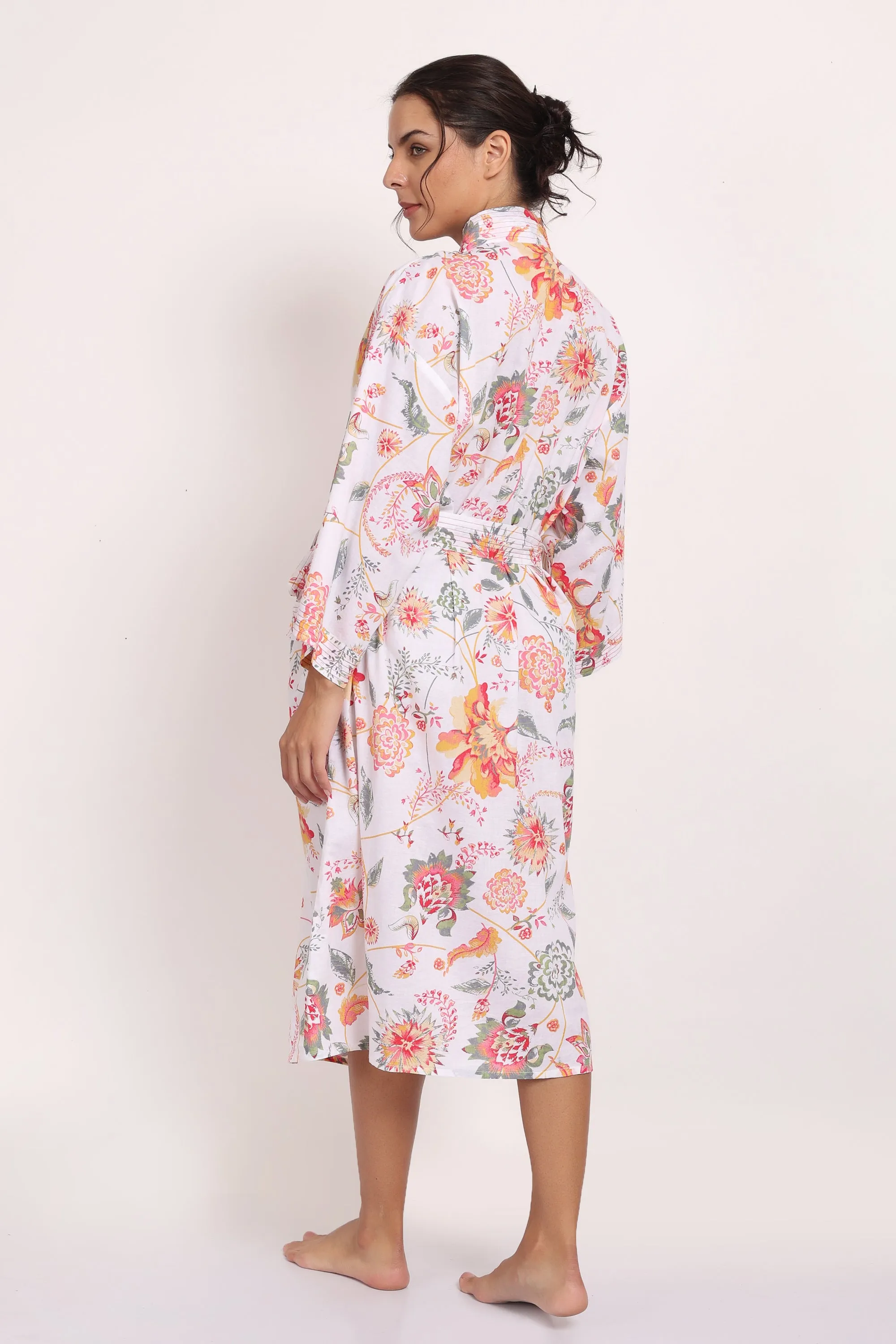 Passionflower Kimono Coral Print