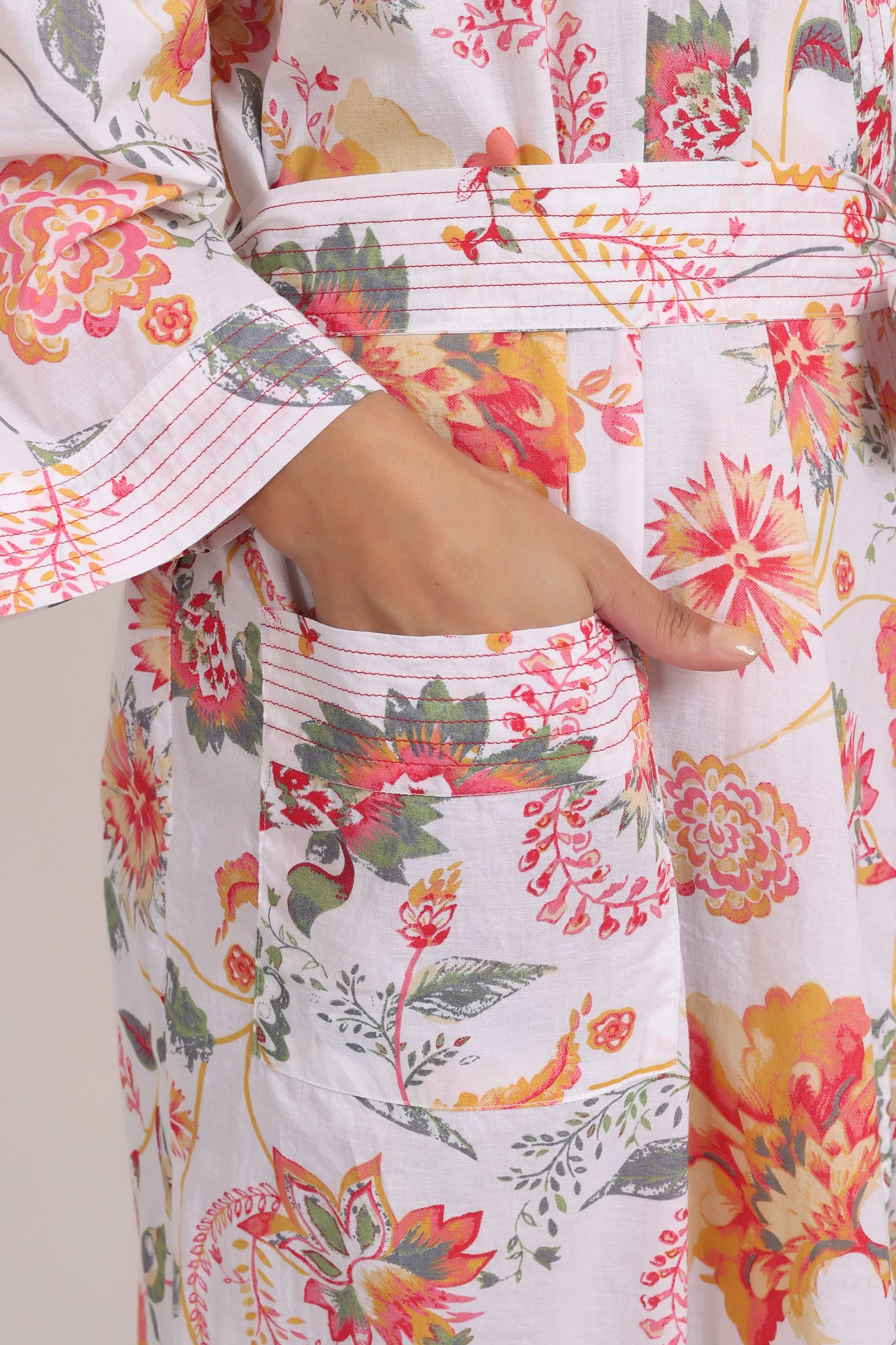 Passionflower Kimono Coral Print