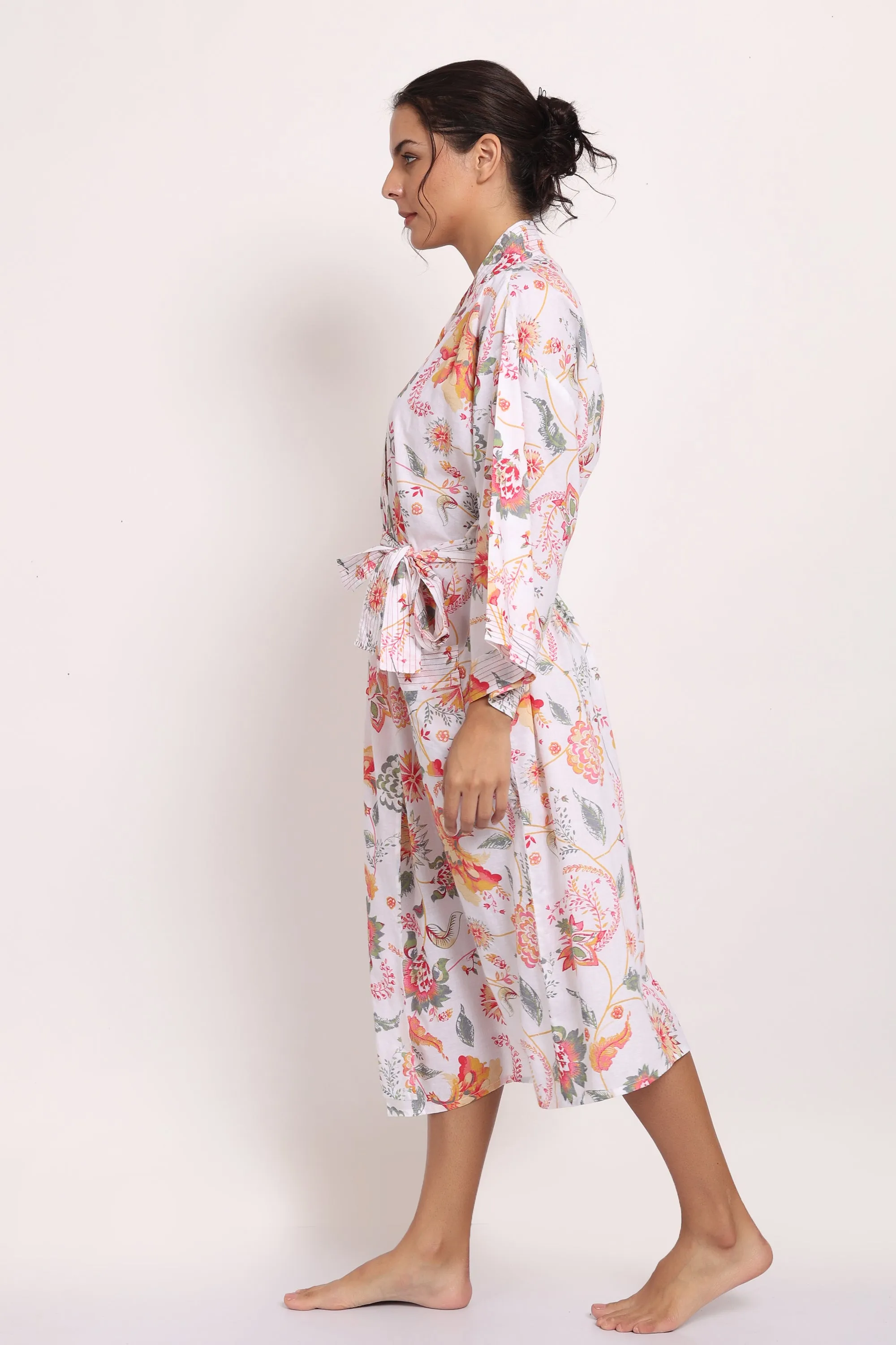 Passionflower Kimono Coral Print