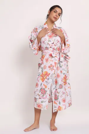 Passionflower Kimono Coral Print