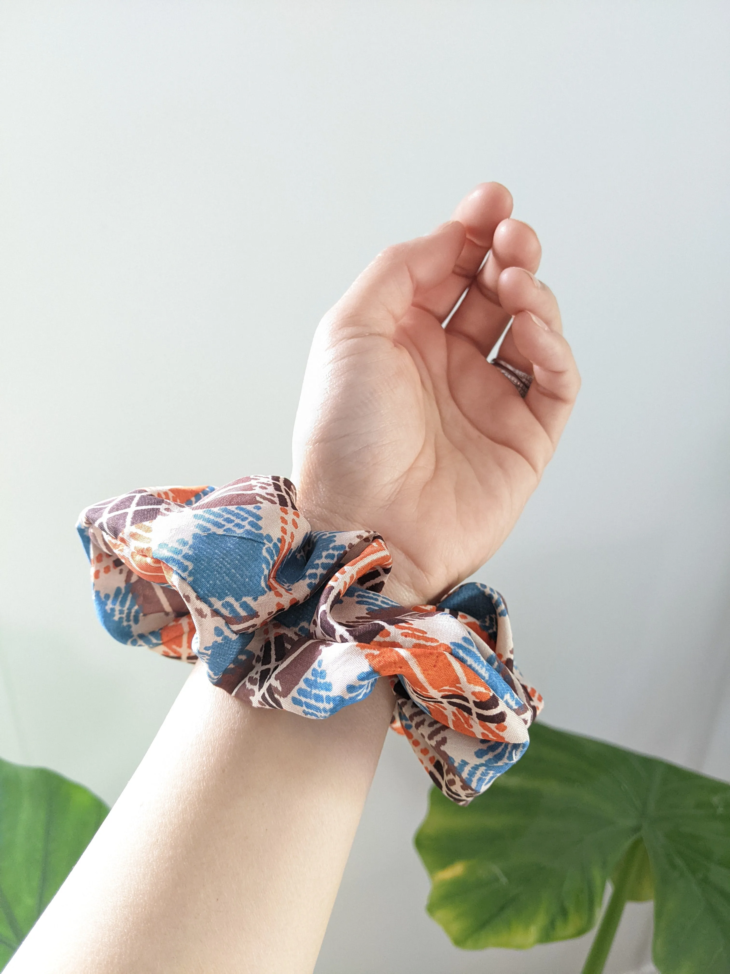 Plaid Silk Scrunchie