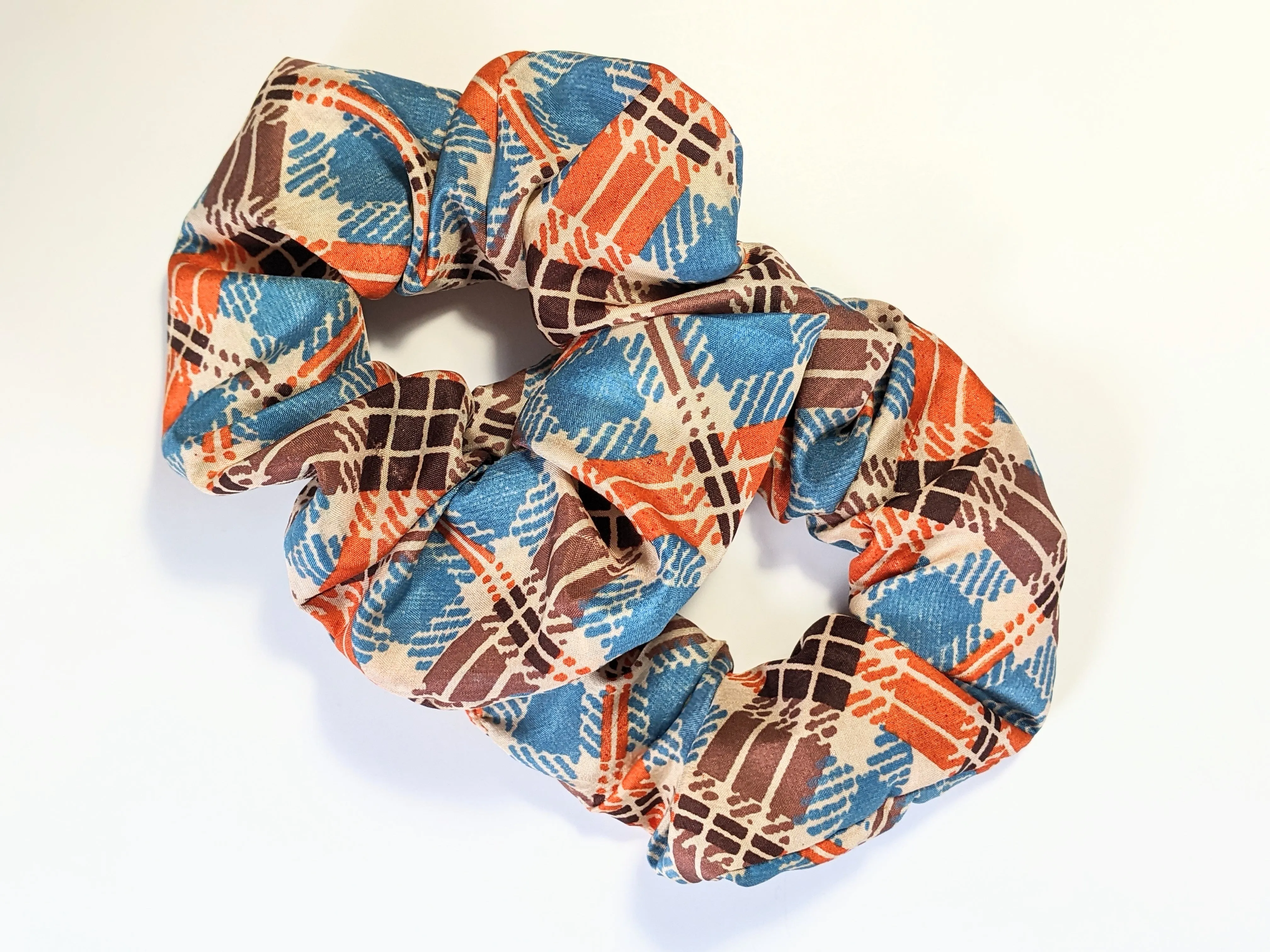 Plaid Silk Scrunchie