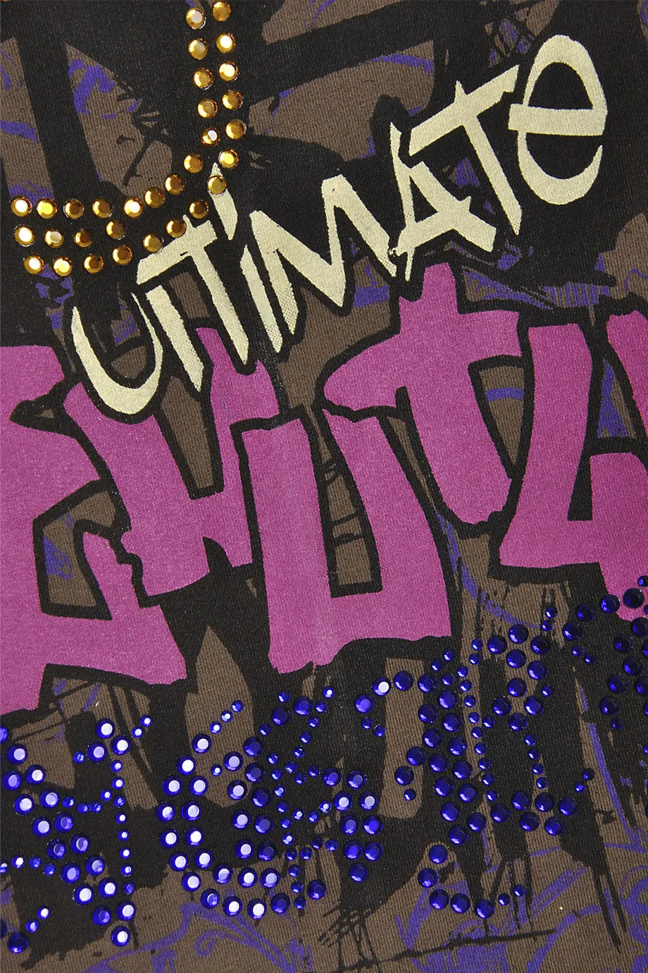 PRINCESS GRAFFITI Brown Jeweled Top