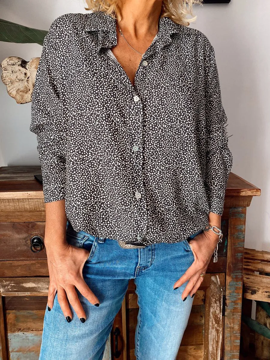 Printed Trendy Long-sleeved Blouses