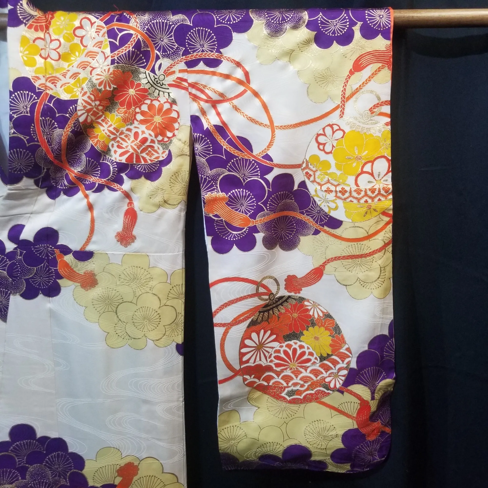 "Purple Plum Blossoms" Vintage Girl's Kimono